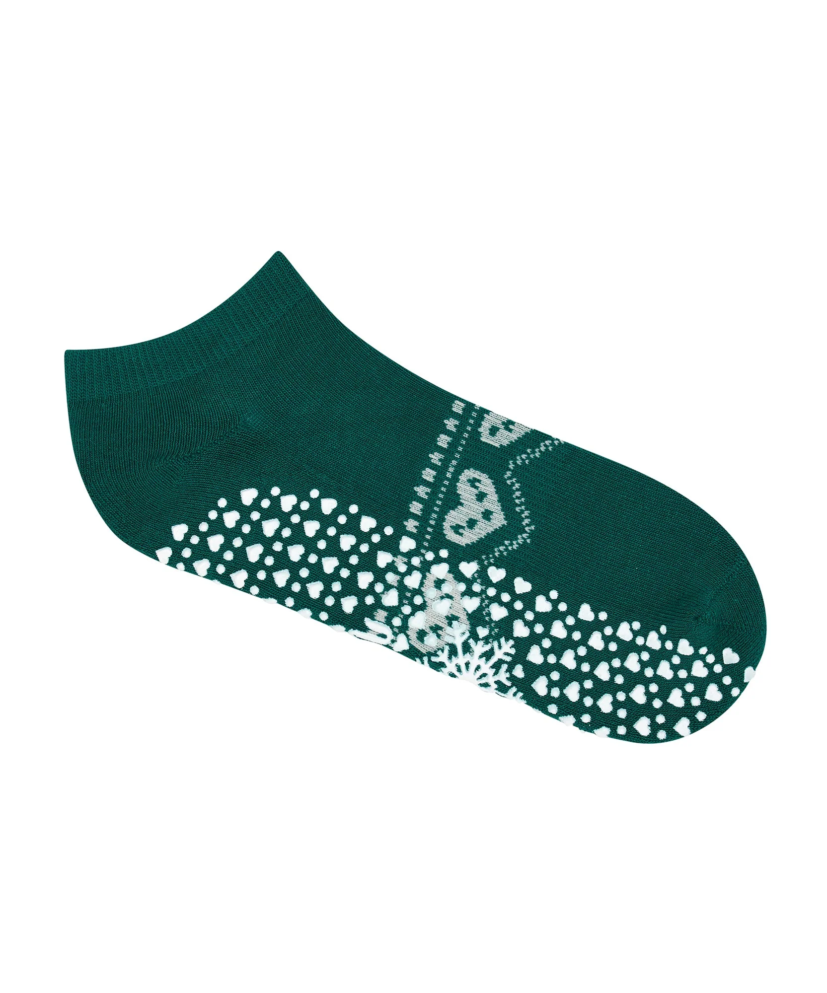 Low Rise Grip Socks - Alpine Heart Emerald - Image 2
