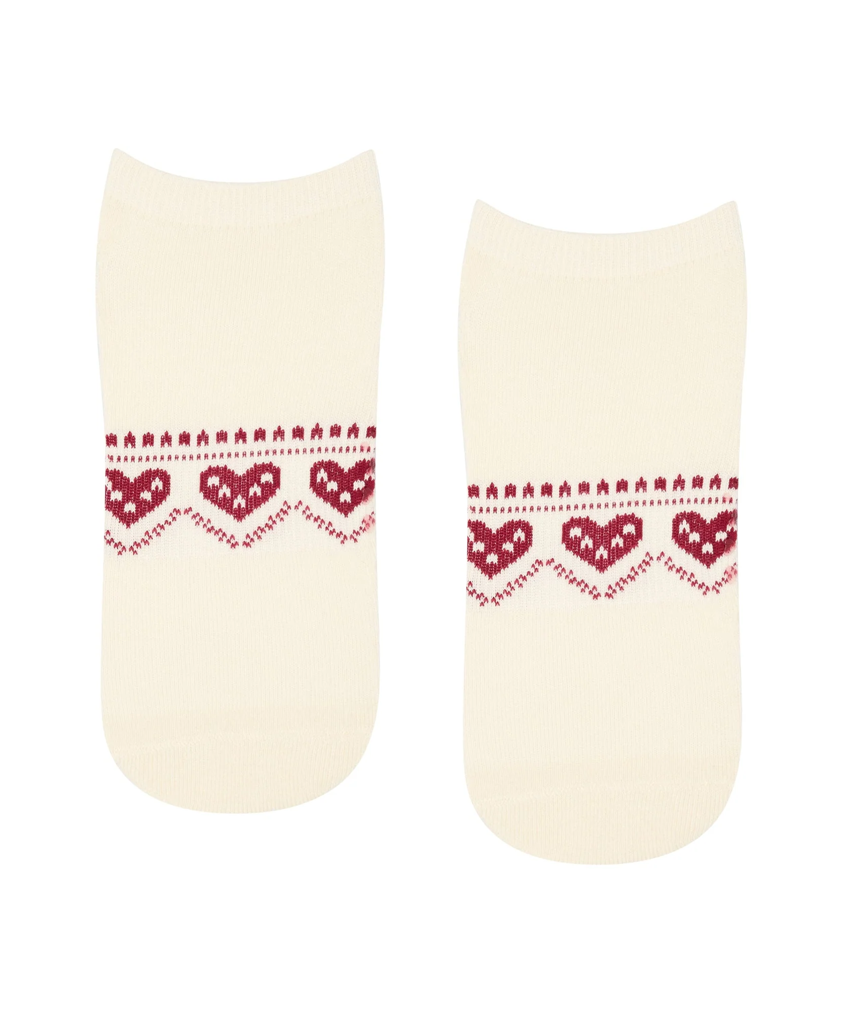 Low Rise Grip Socks - Alpine Heart Oat - Image 3