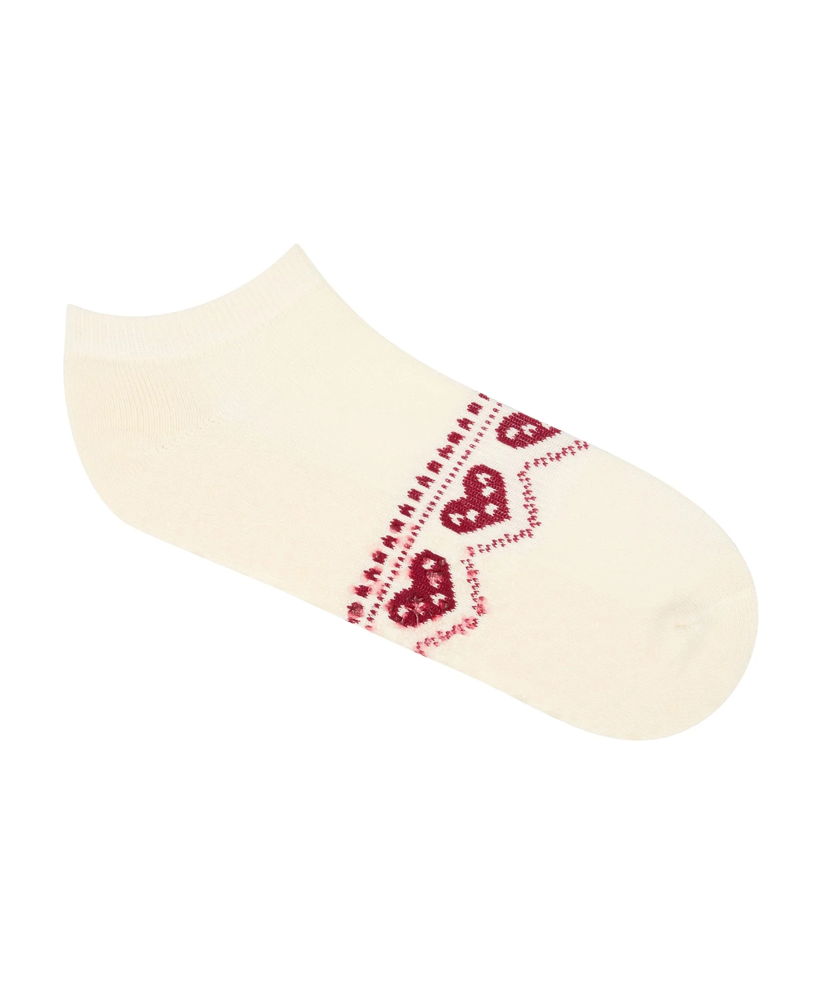 Low Rise Grip Socks - Alpine Heart Oat - Image 4