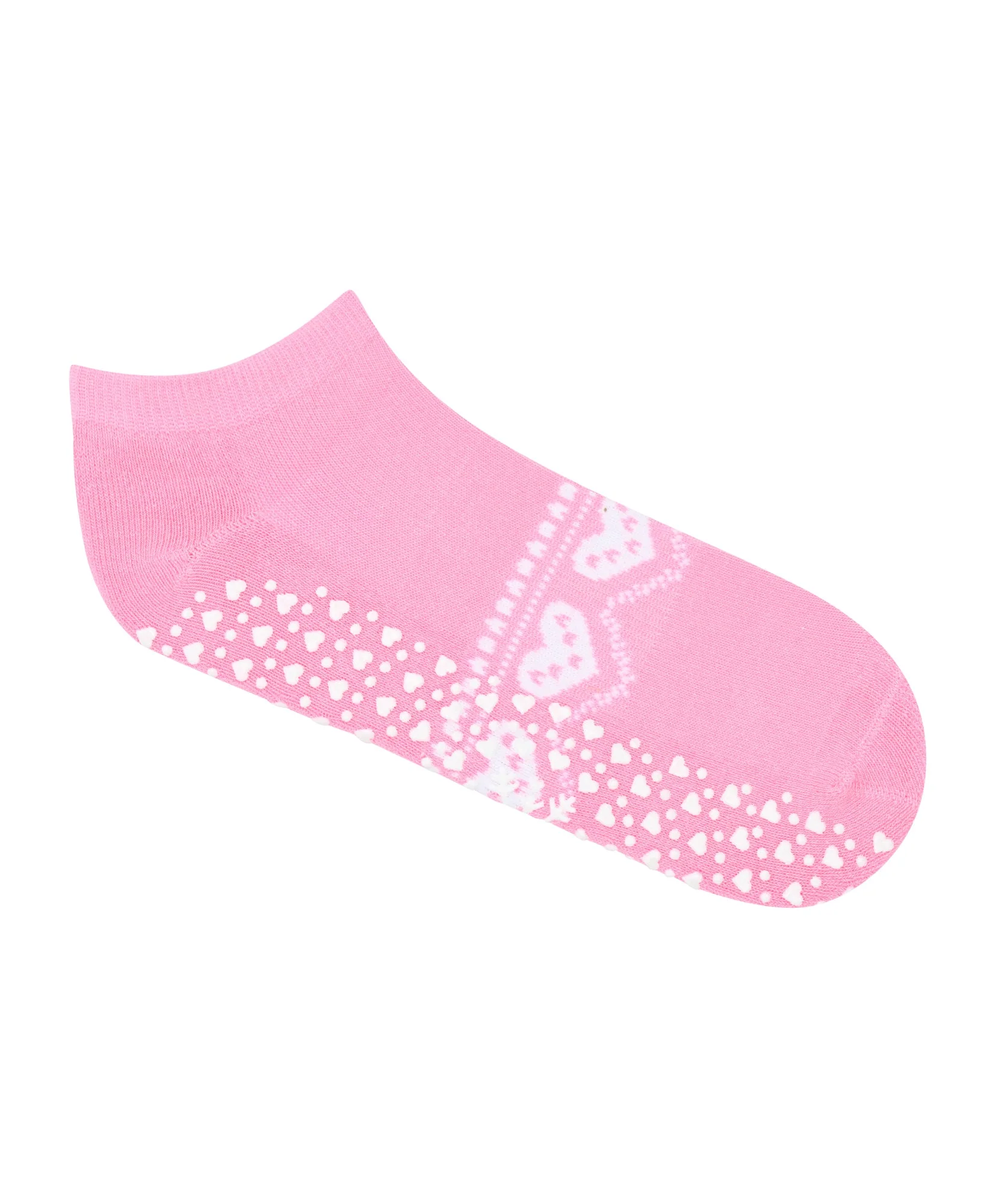 Low Rise Grip Socks - Alpine Heart Rose - Image 3