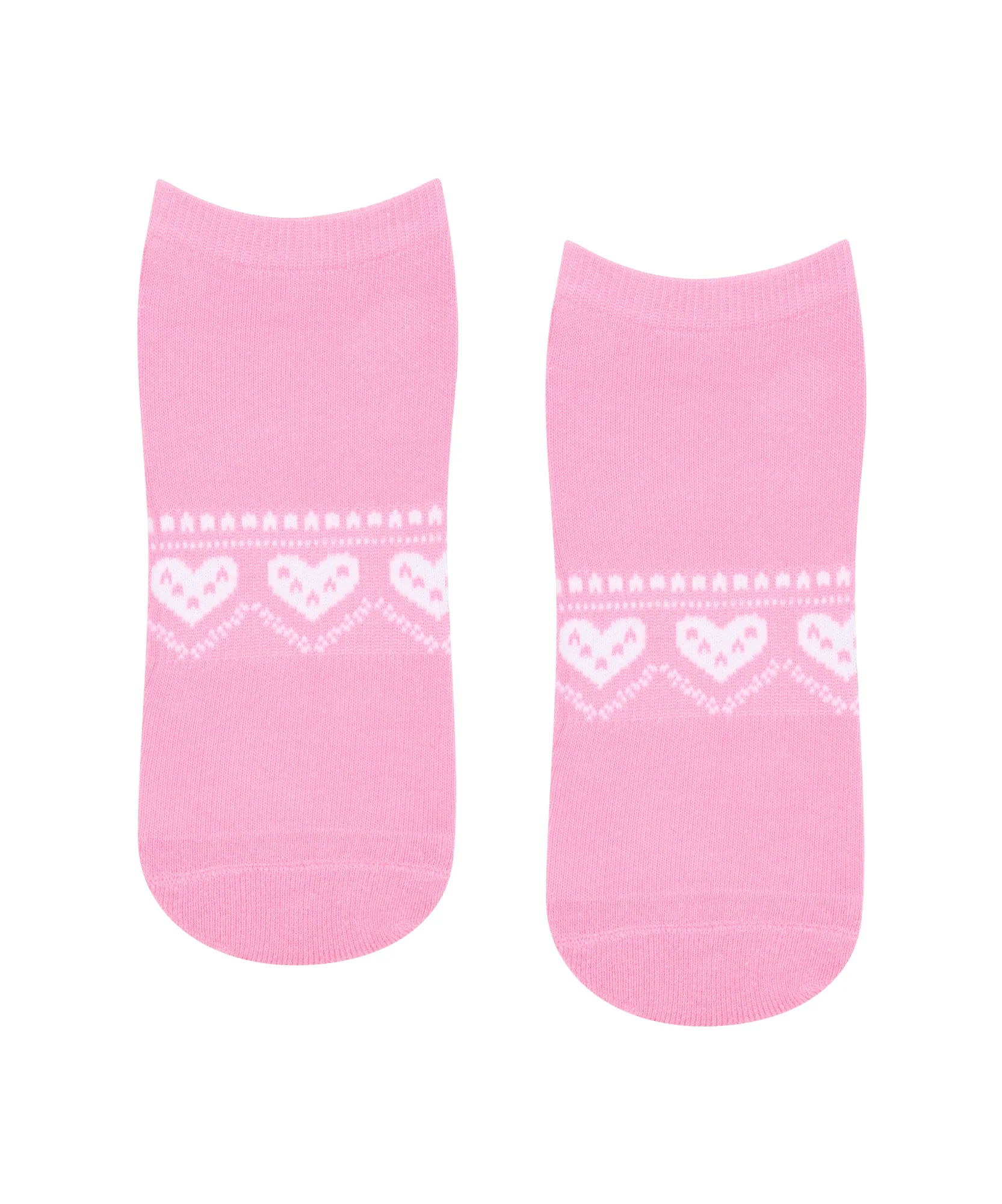 Low Rise Grip Socks - Alpine Heart Rose - Image 4