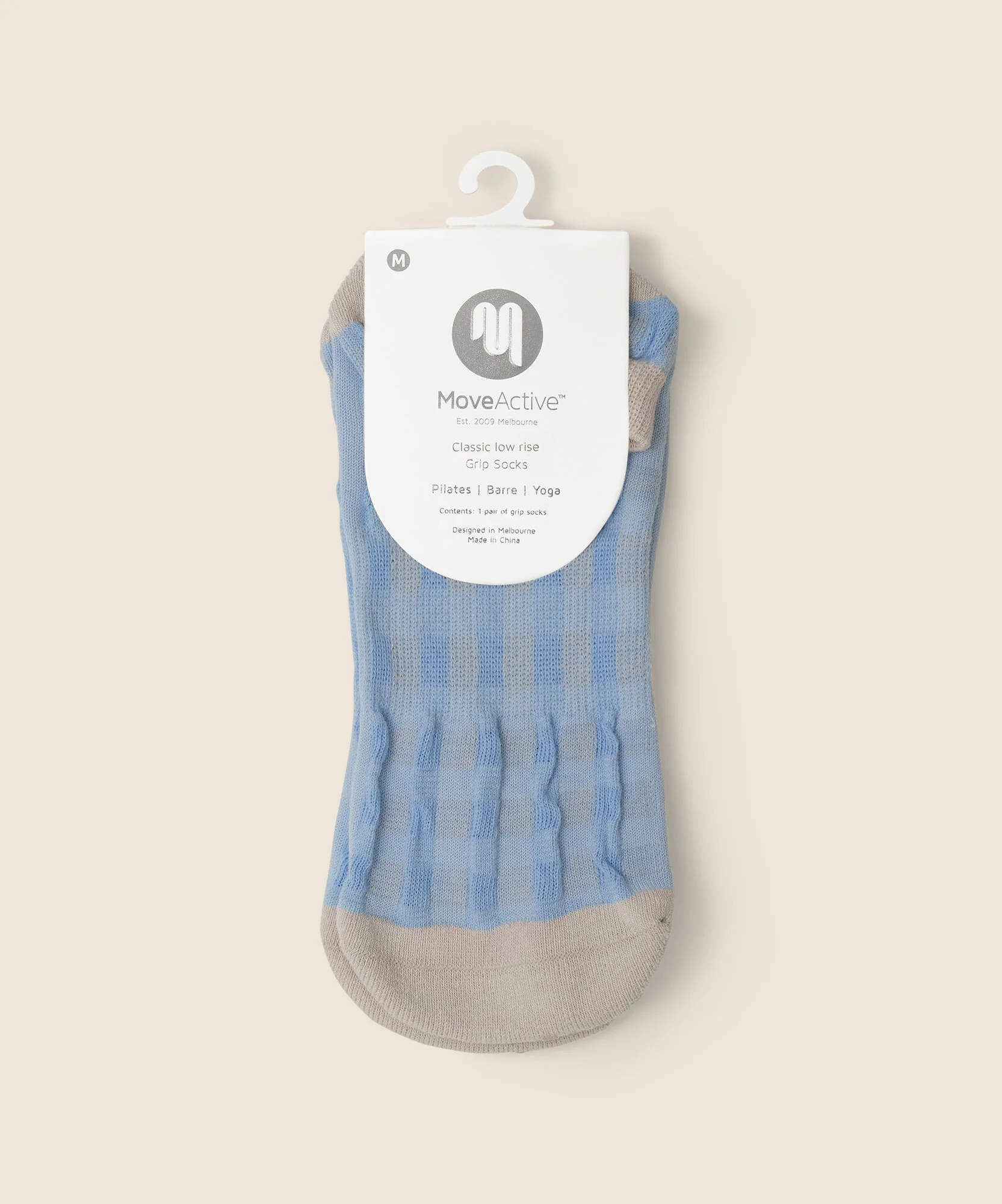 Low Rise Grip Socks - Bluebelle Gingham - Image 4