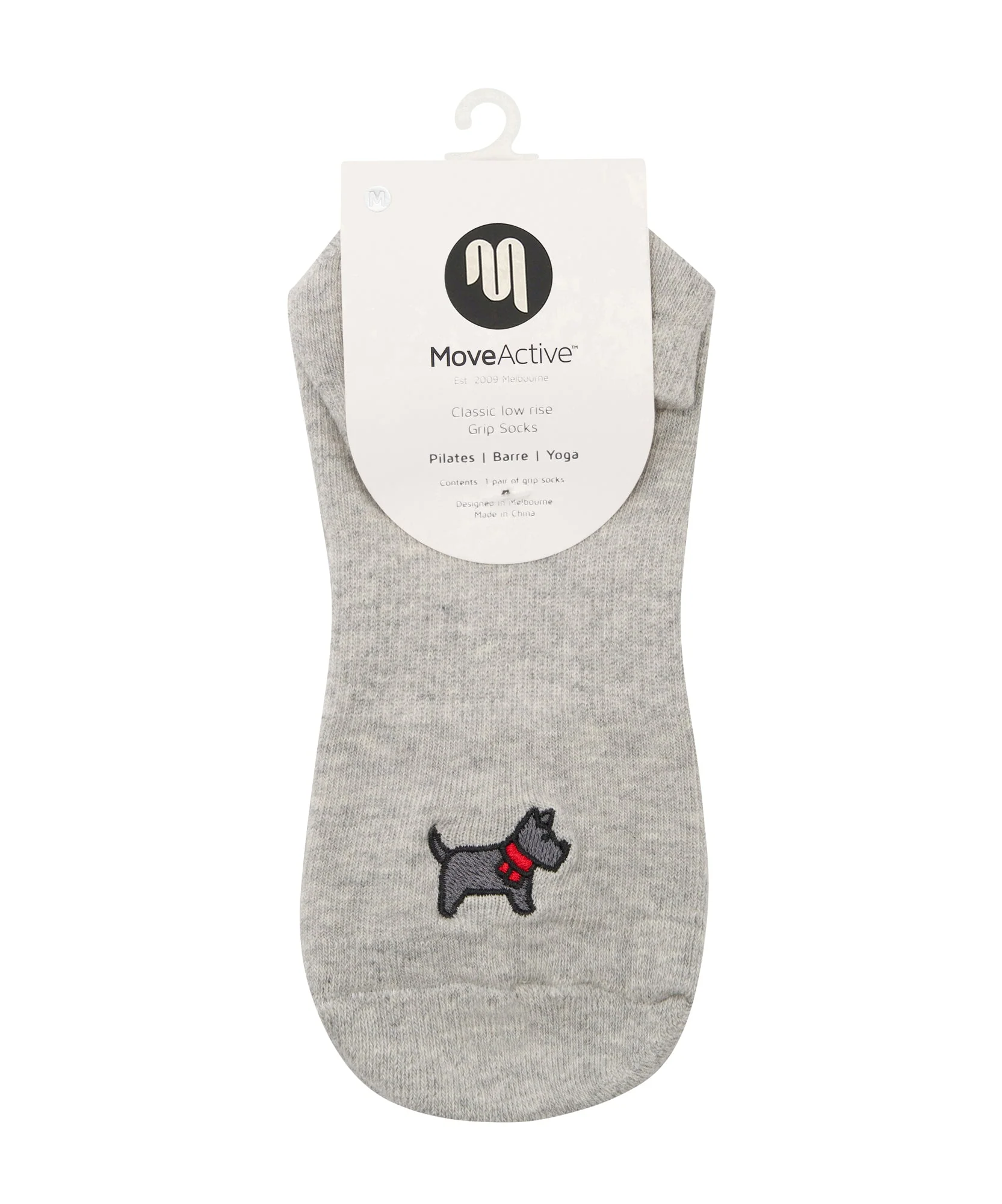 Low Rise Grip Socks - Cosy Pup Marle Grey - Image 5