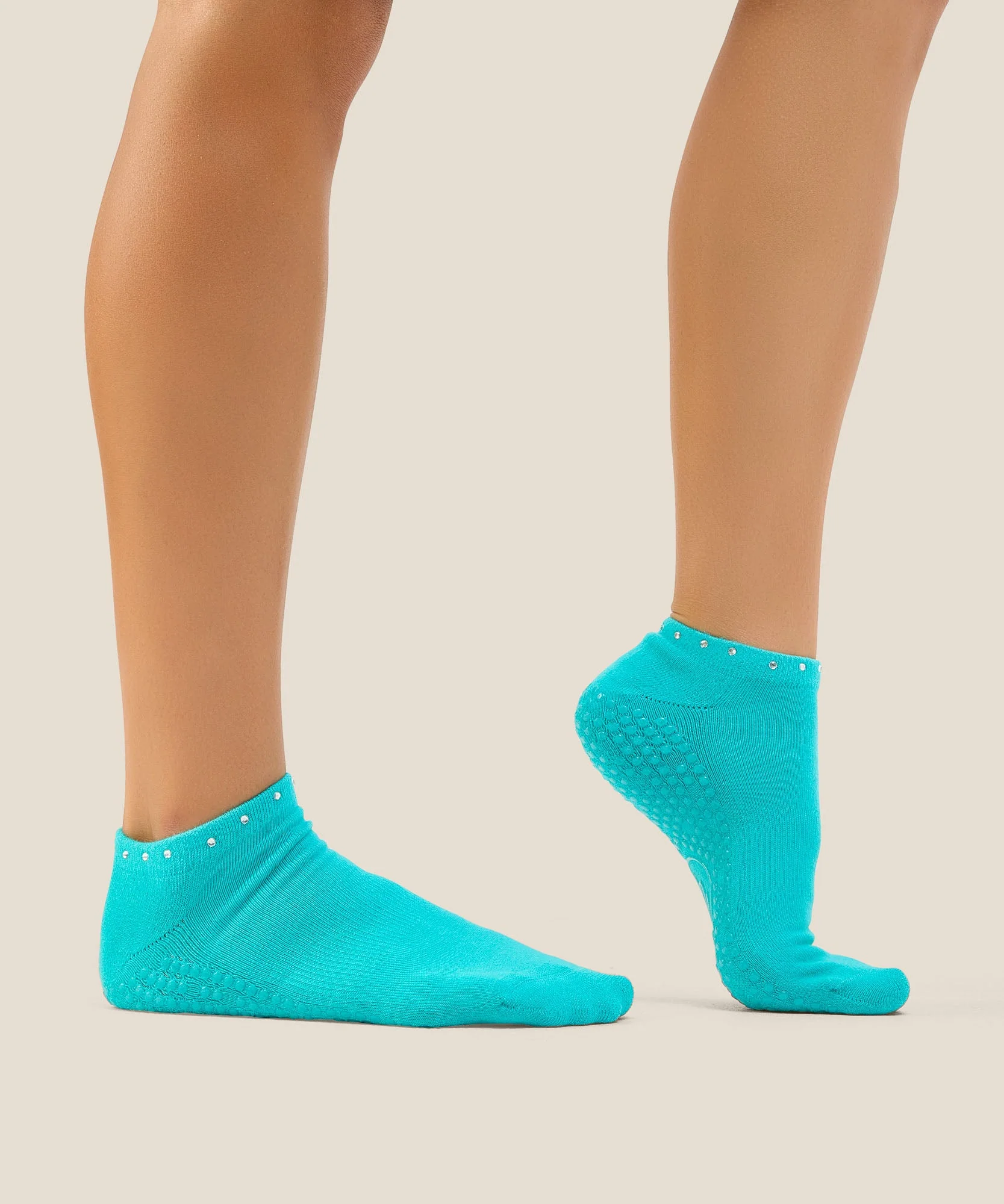 Low Rise Grip Socks - Gem Aqua - Image 3