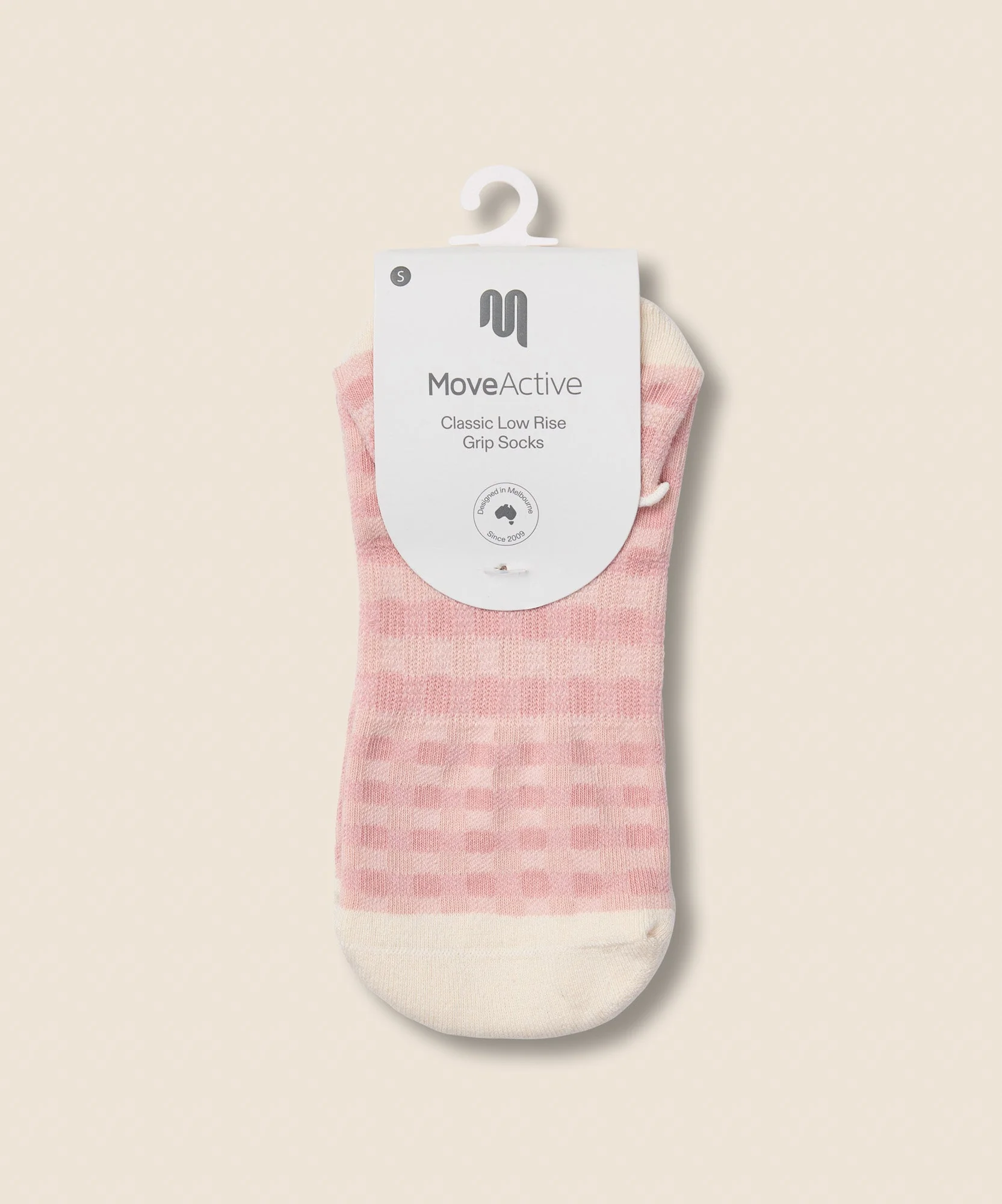 Low Rise Grip Socks - Gingham Frill Rose - Image 5