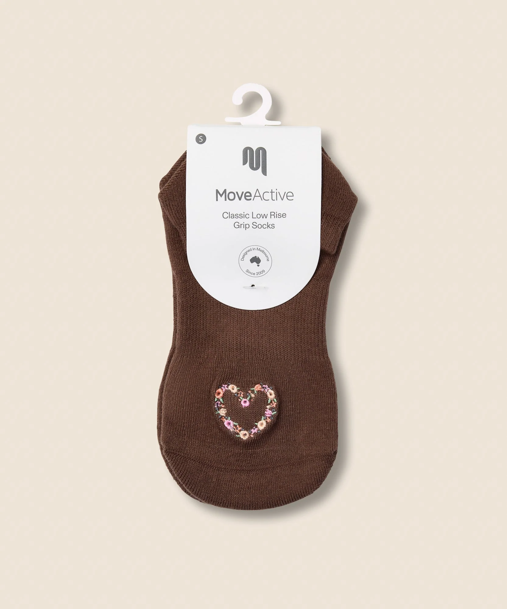 Low Rise Grip Socks - Heart Vine Brown - Image 5