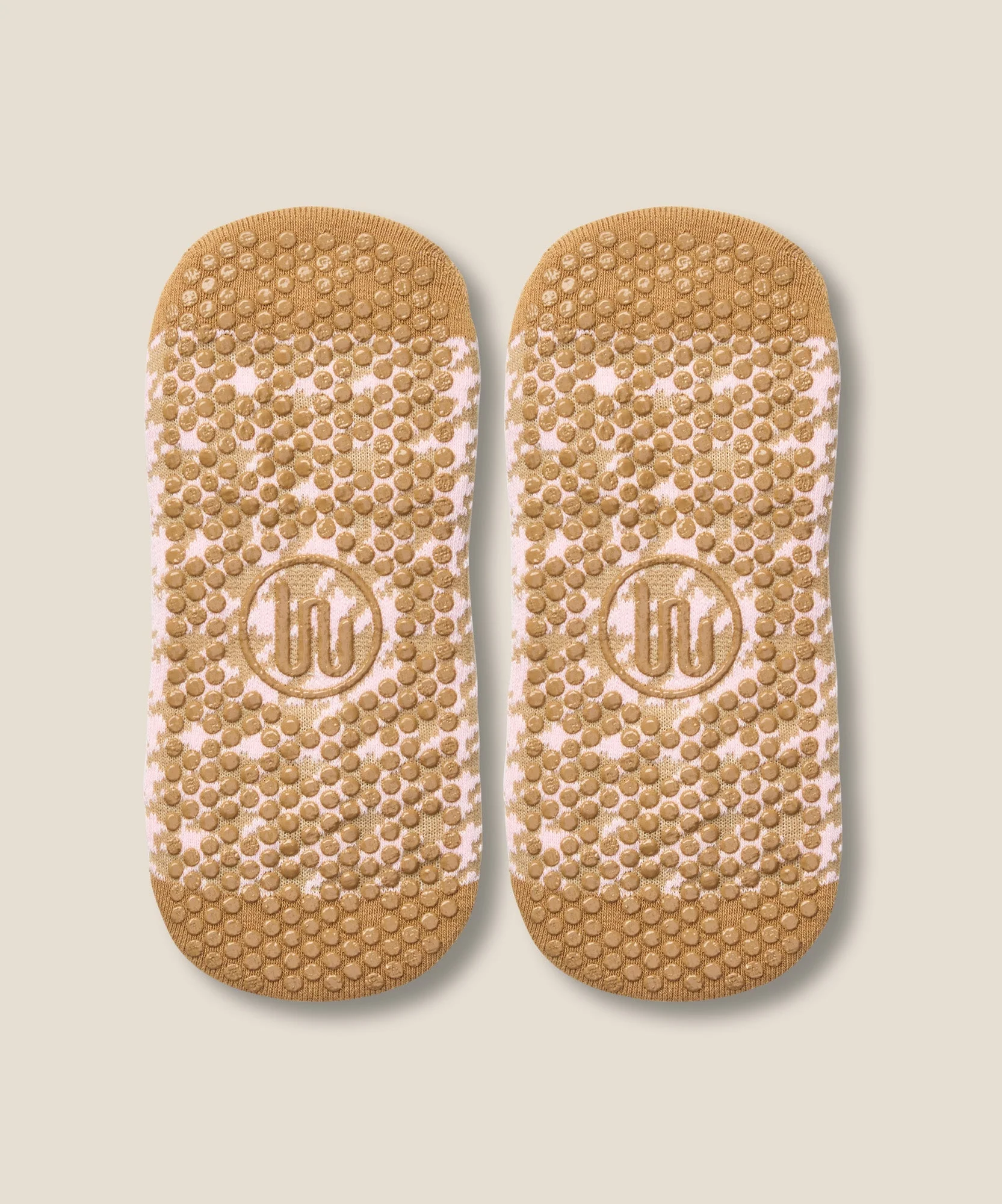 Low Rise Grip Socks - Houndstooth Blush - Image 4