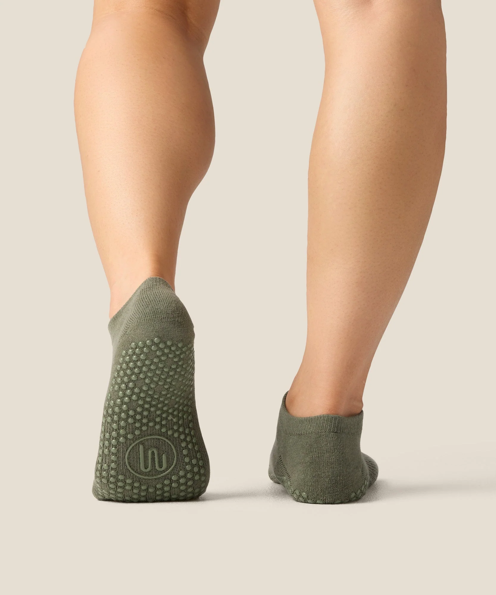 Low Rise Grip Socks - Khaki - Image 2