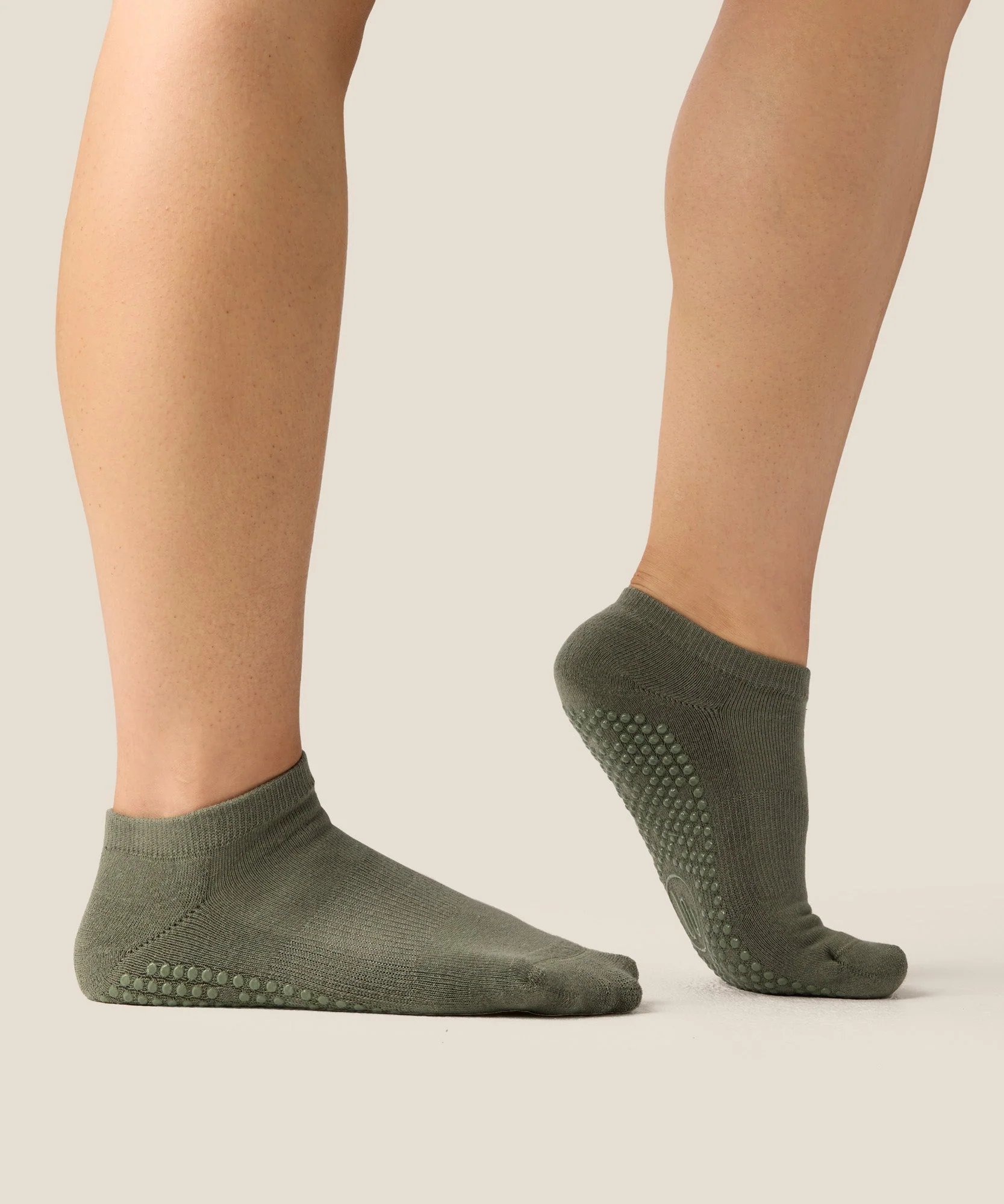 Low Rise Grip Socks - Khaki - Image 3