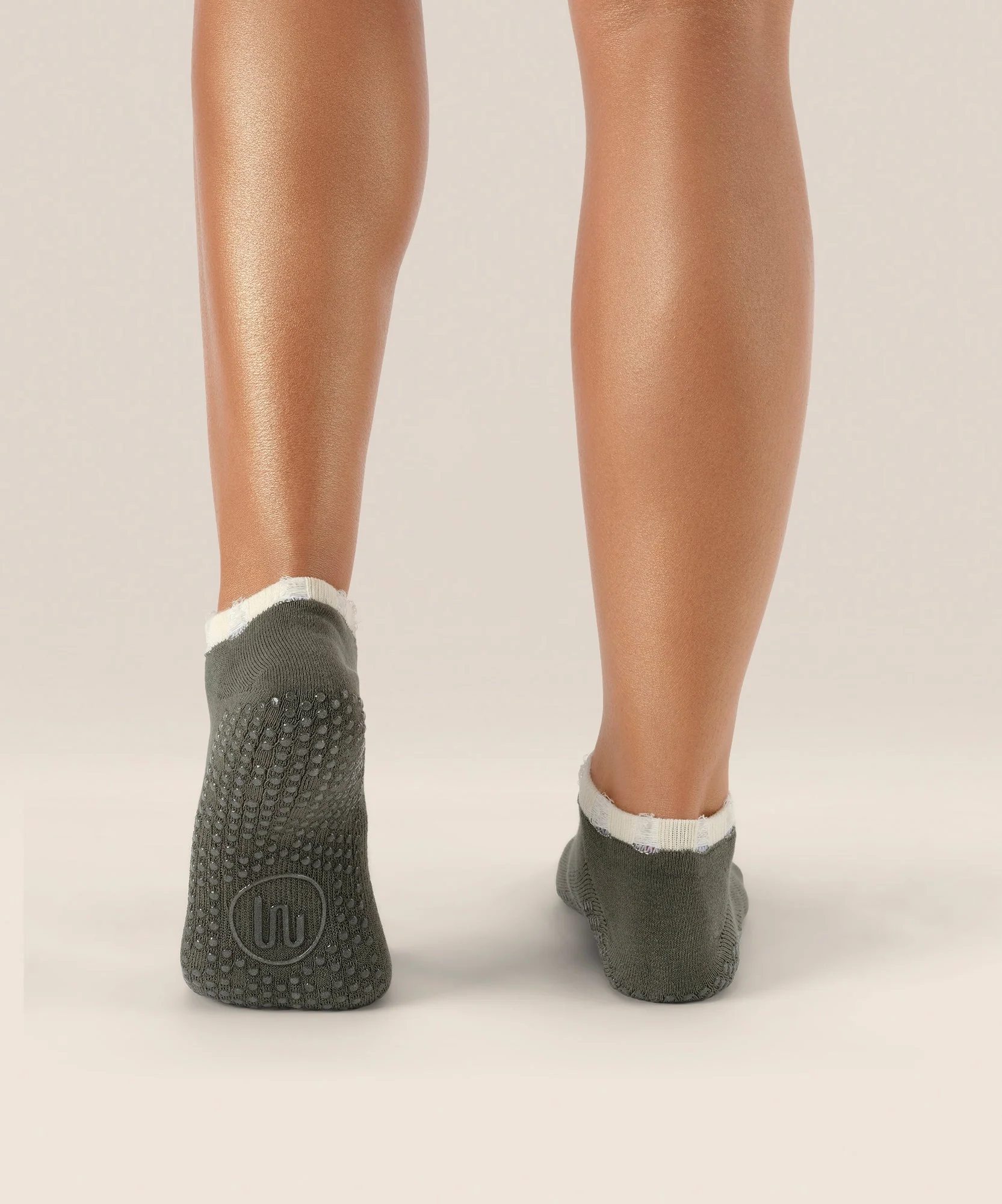 Low Rise Grip Socks - Khaki Edge - Image 2