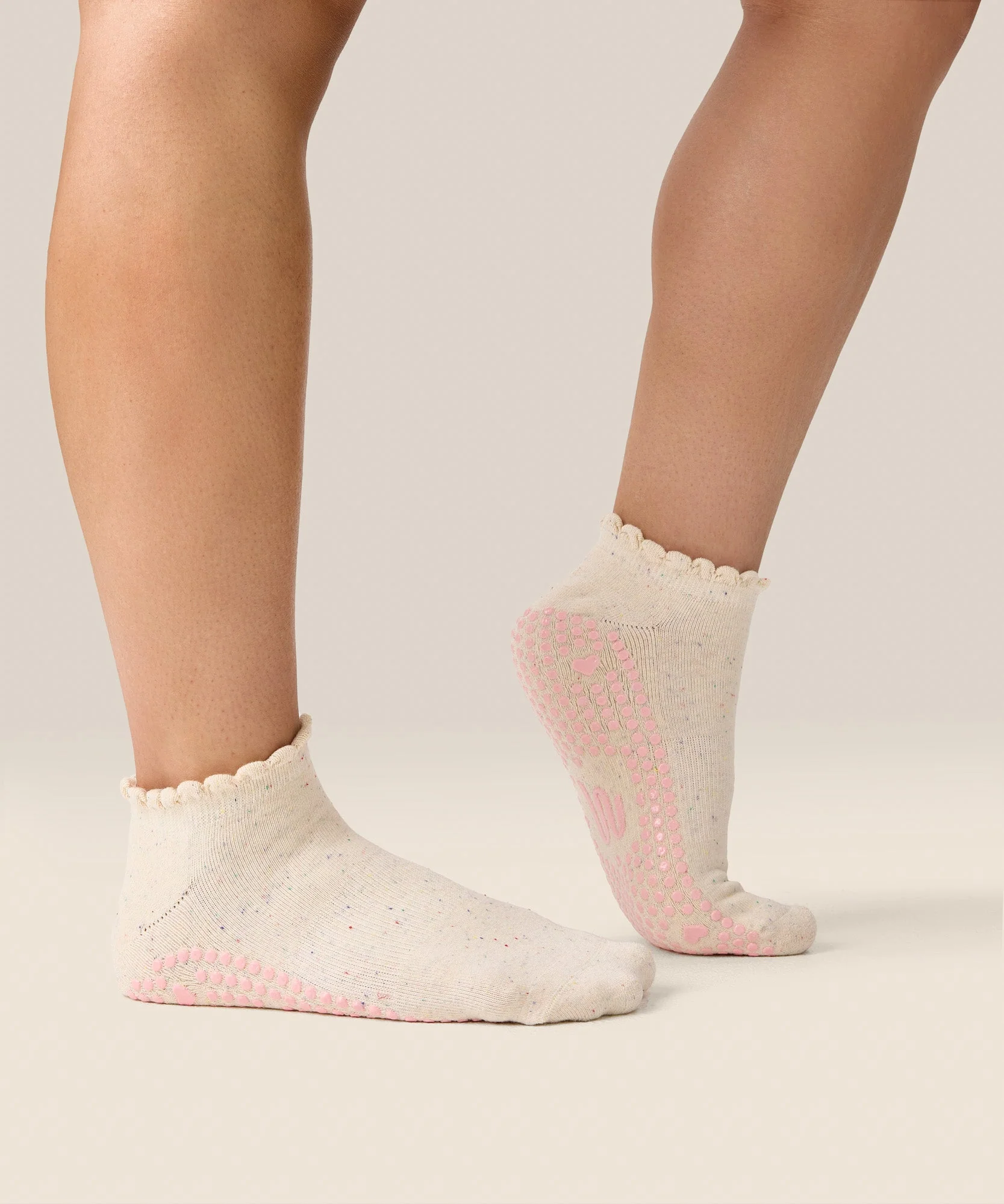 Low Rise Grip Socks - Love Confetti