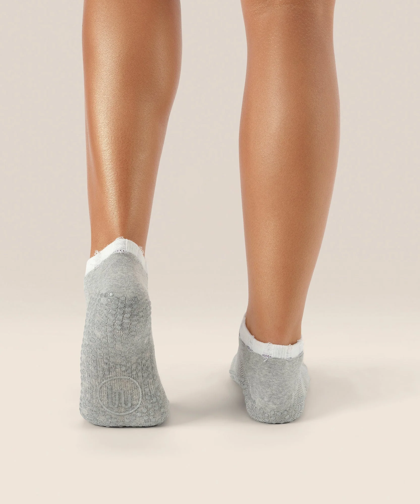 Low Rise Grip Socks - Marle Grey - Image 2