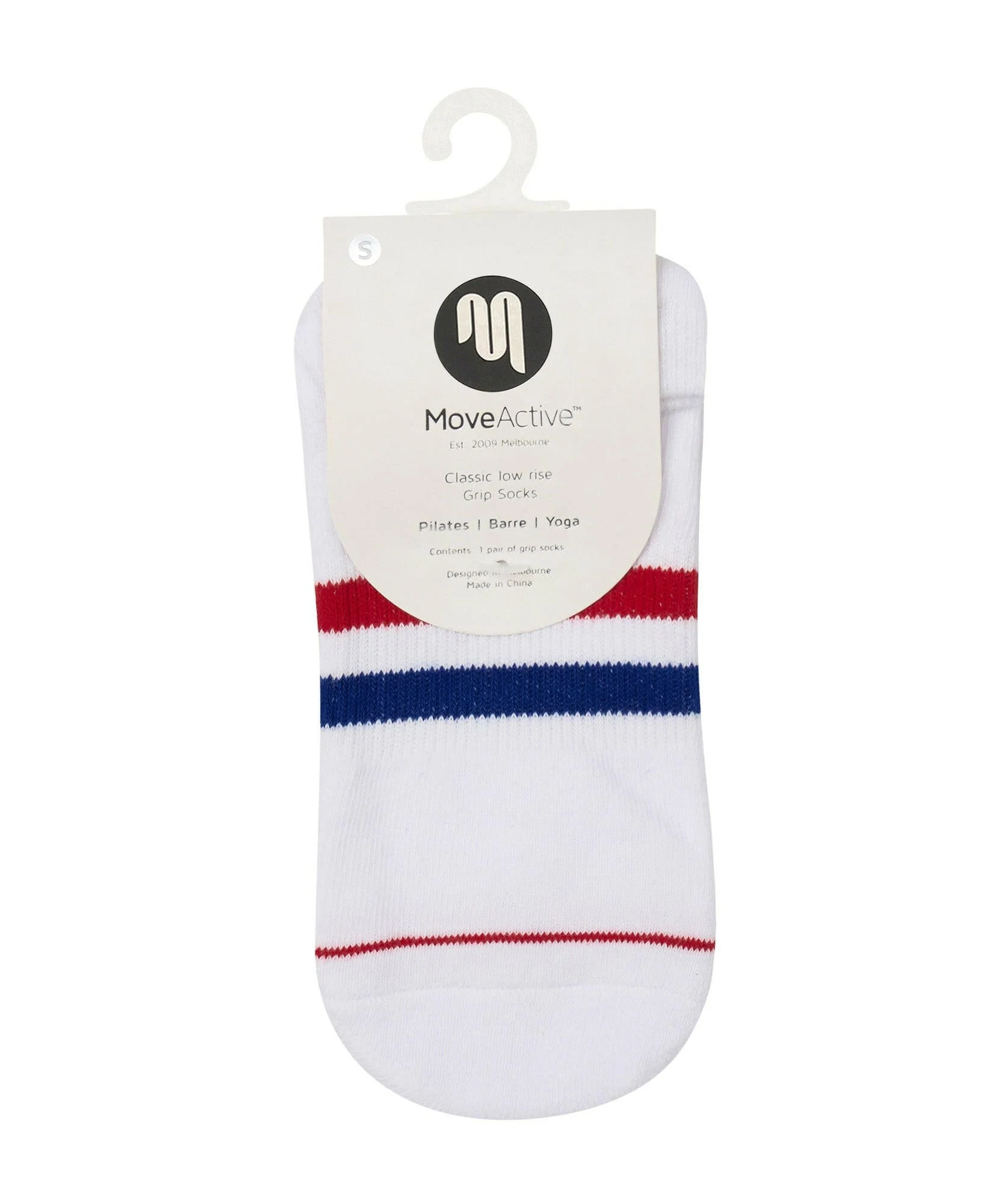 Classic Low Rise Grip Socks - Polo Stripe White - Image 4