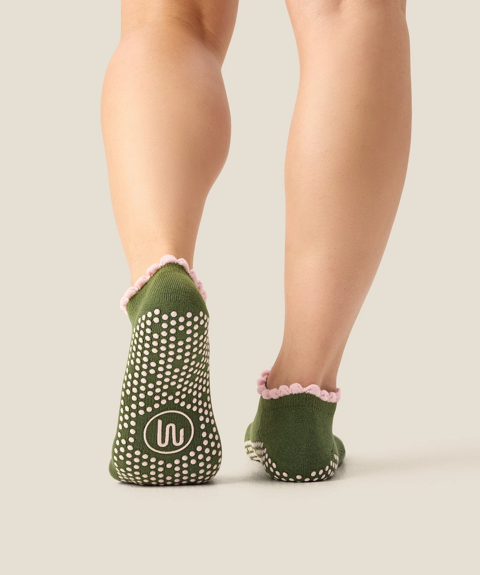 Low Rise Grip Socks - Ruffle Pine - Image 2