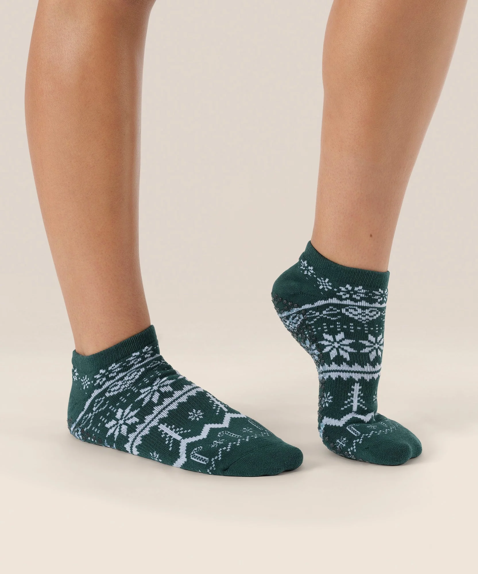 Low Rise Grip Socks - Snow Pine - Image 3