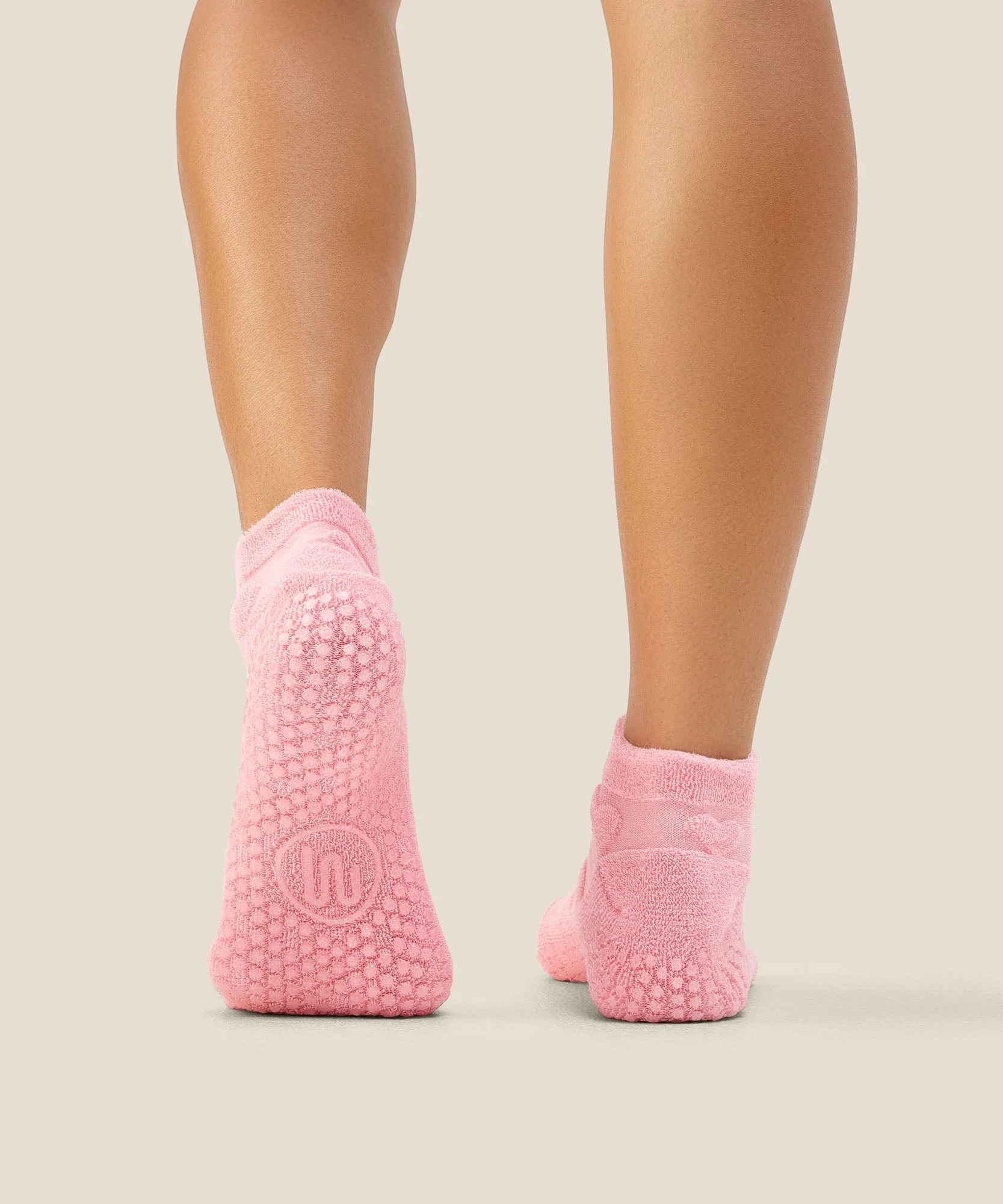 Low Rise Grip Socks - Terry Heart Pink - Image 2