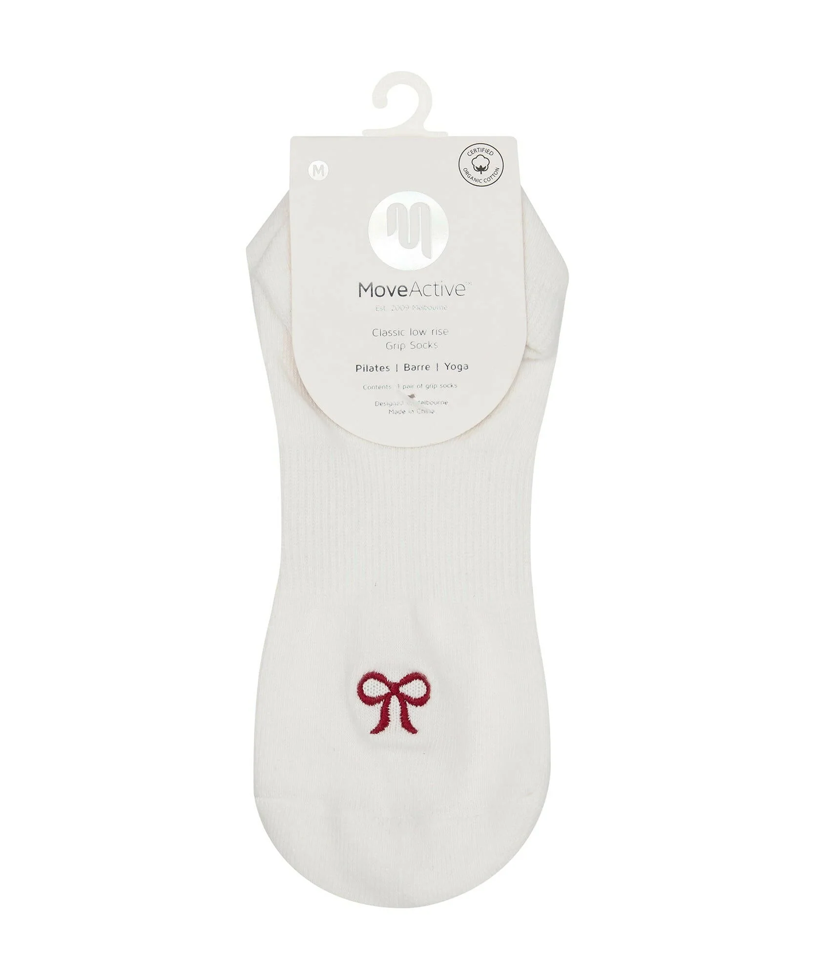 Low Rise Grip Socks - Whimsy Bow White - Image 5