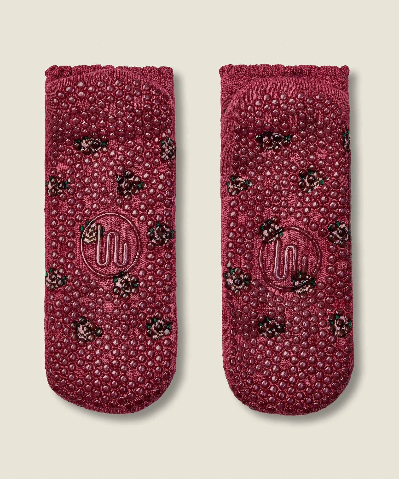 Low Rise Grip Socks - Wild Rose Berry - Image 5