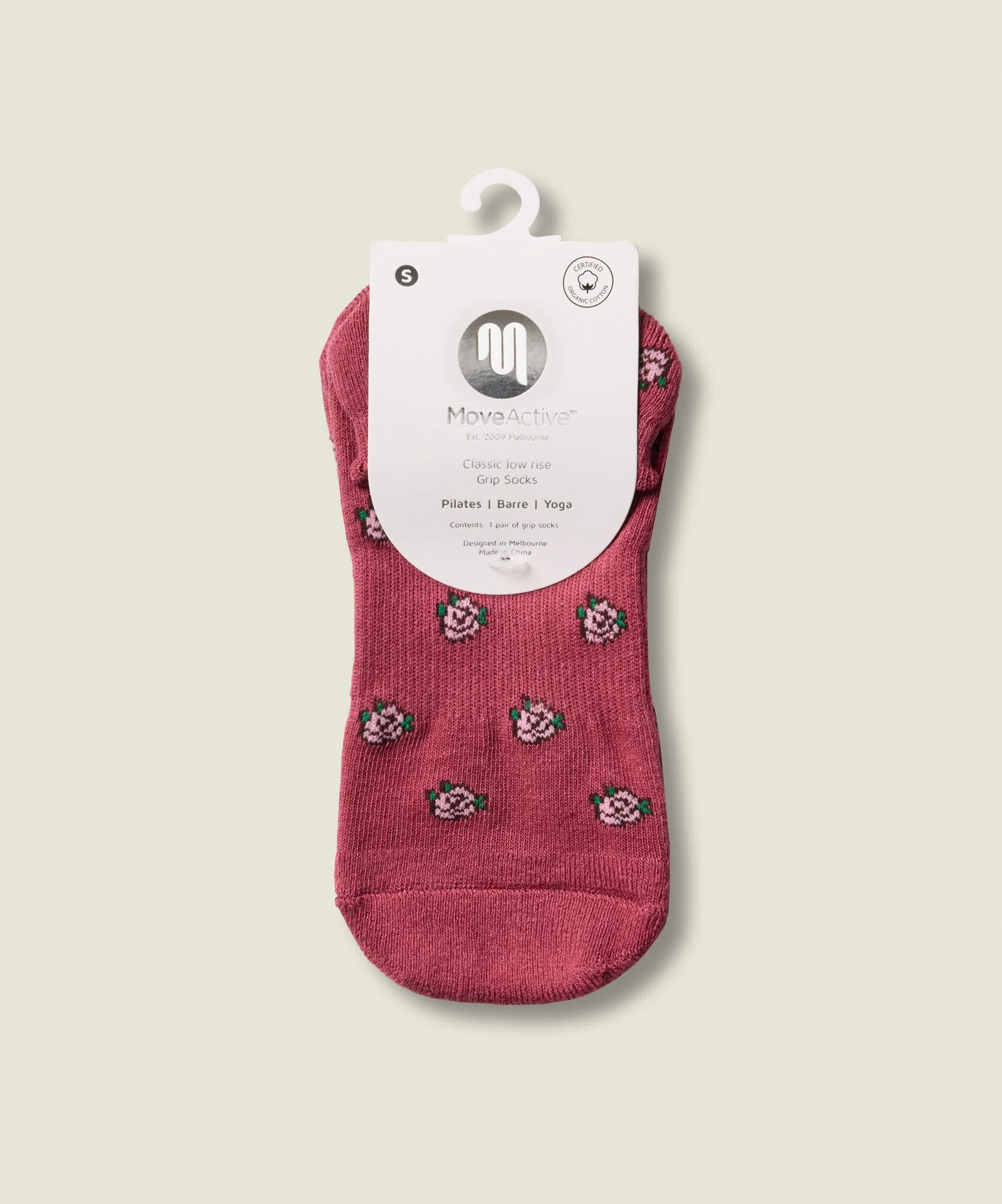 Low Rise Grip Socks - Wild Rose Berry - Image 7