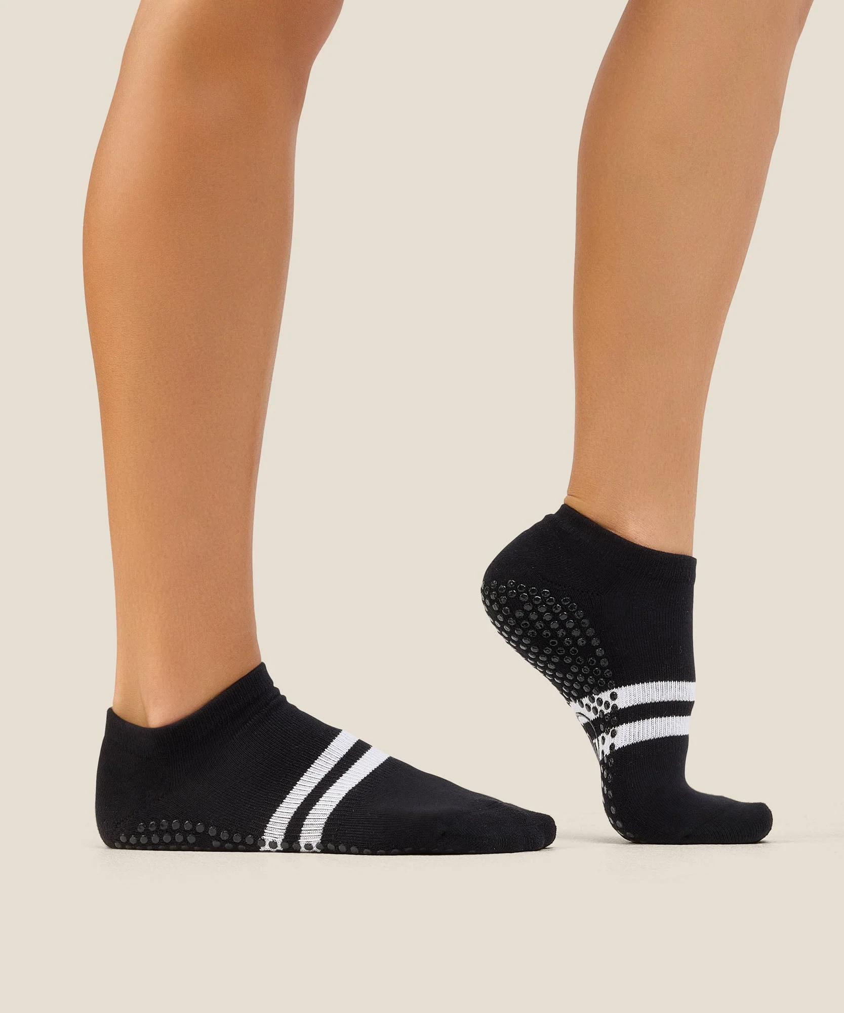 Low Rise Grip Socks - Sporty Stripe Black - Image 3