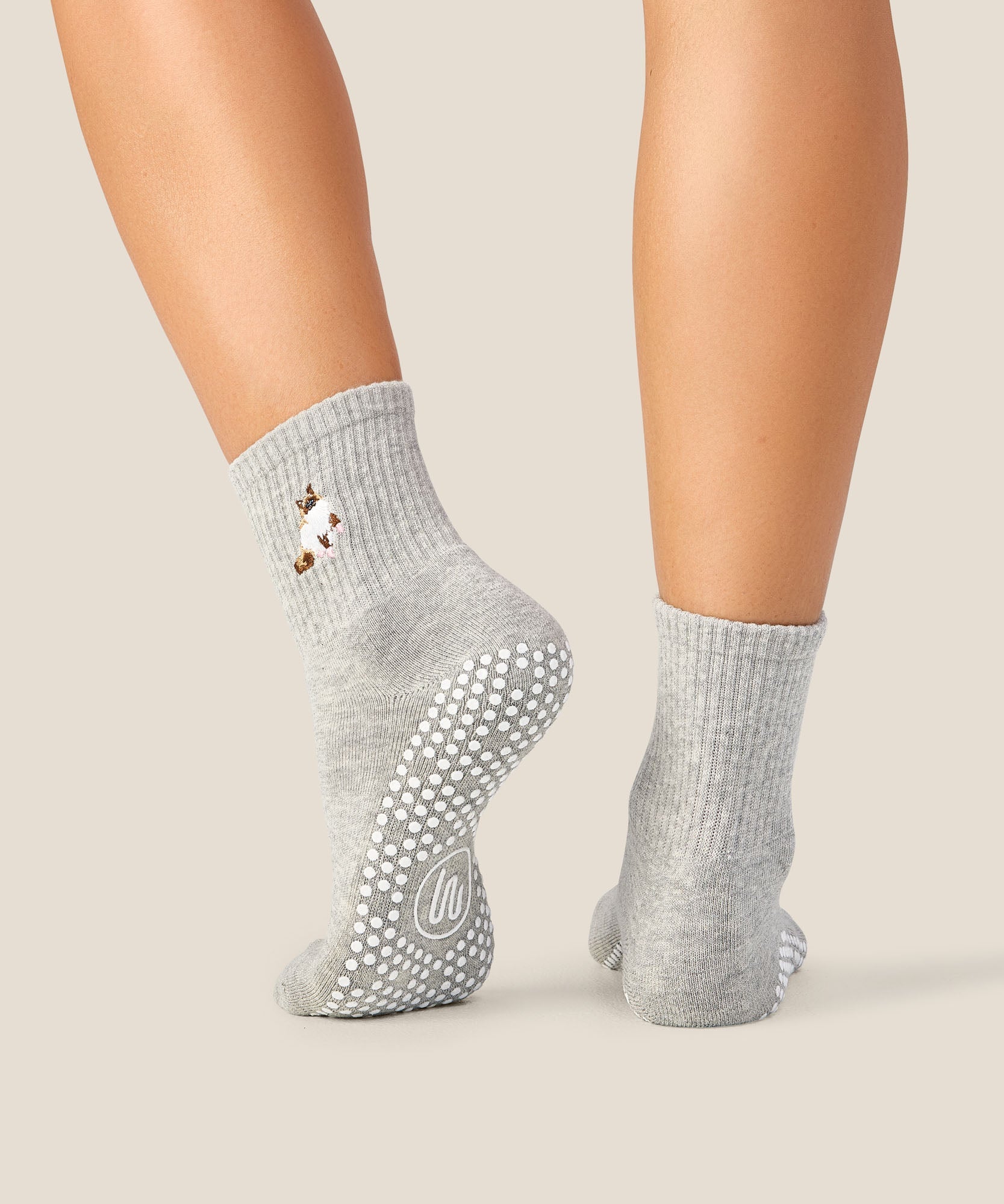 Crew Grip Socks - Ginger Cat Grey Marle - Image 3