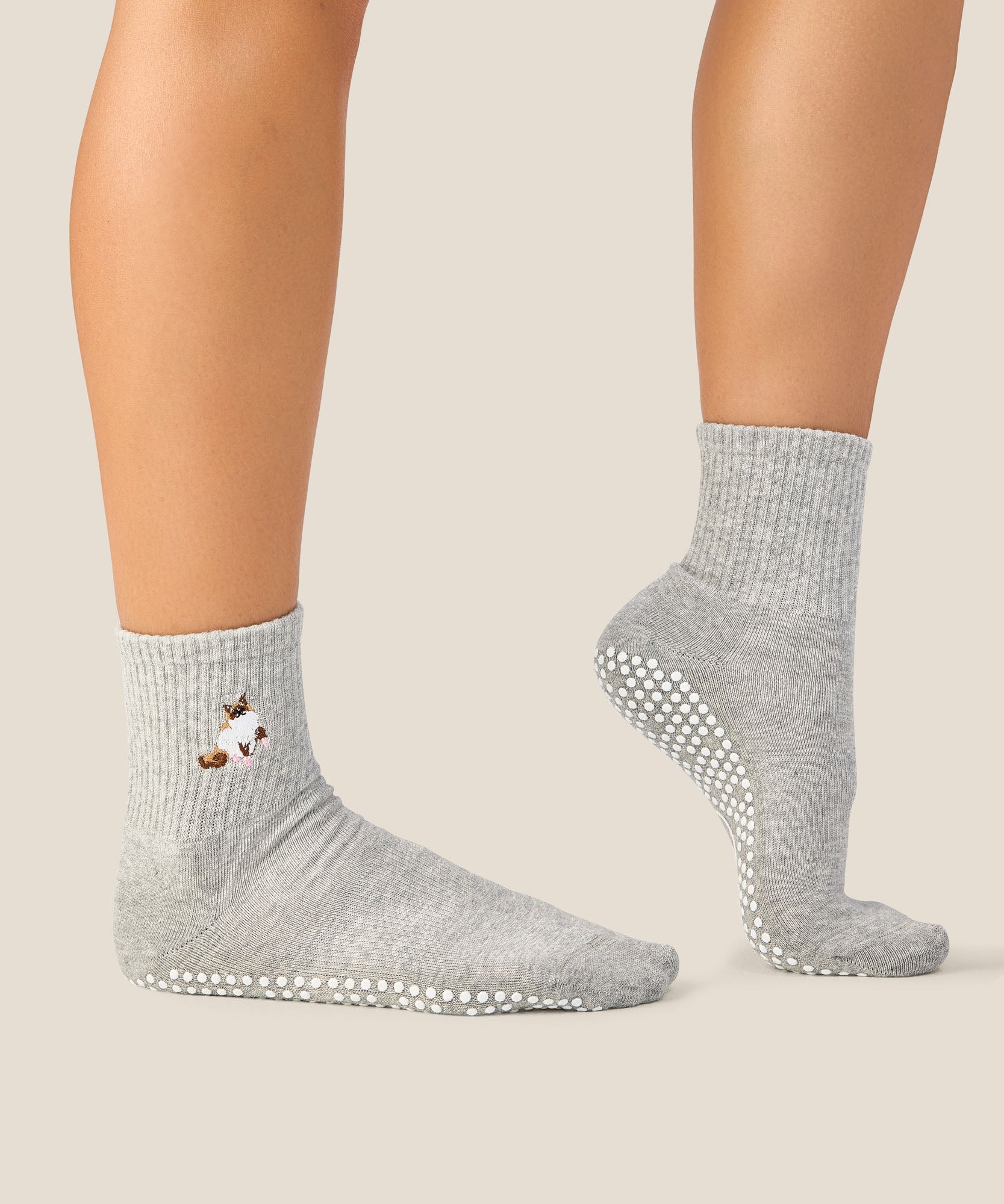 Crew Grip Socks - Ginger Cat Grey Marle - Image 4