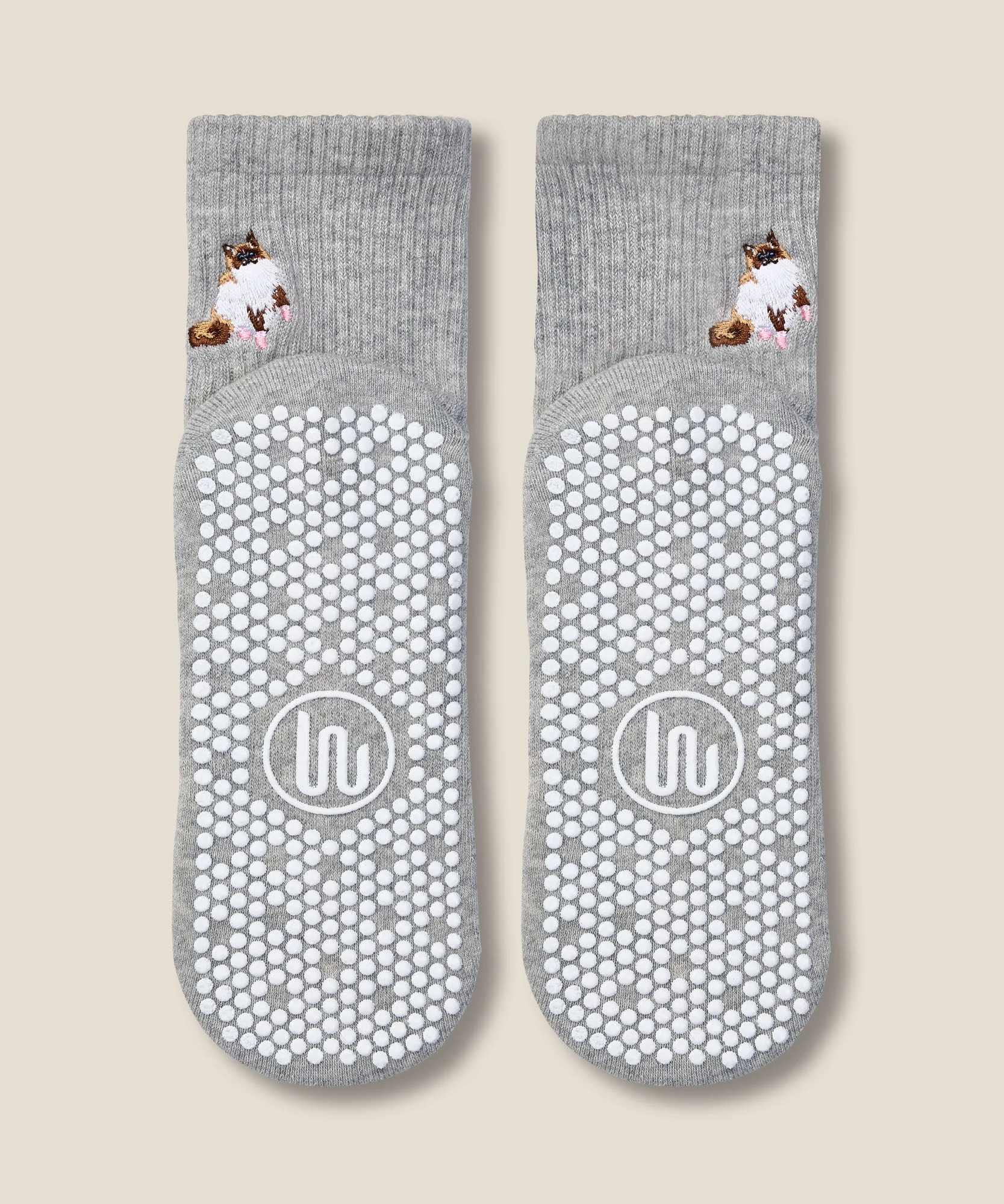 Crew Grip Socks - Ginger Cat Grey Marle - Image 5