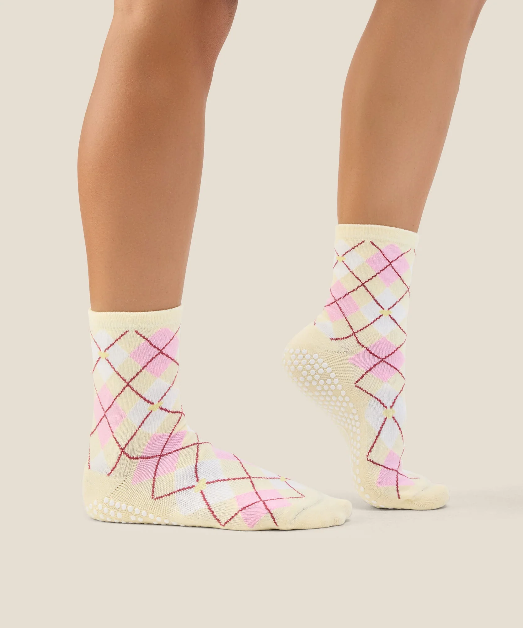 Crew Grip Socks - Argyle Butter - Image 4
