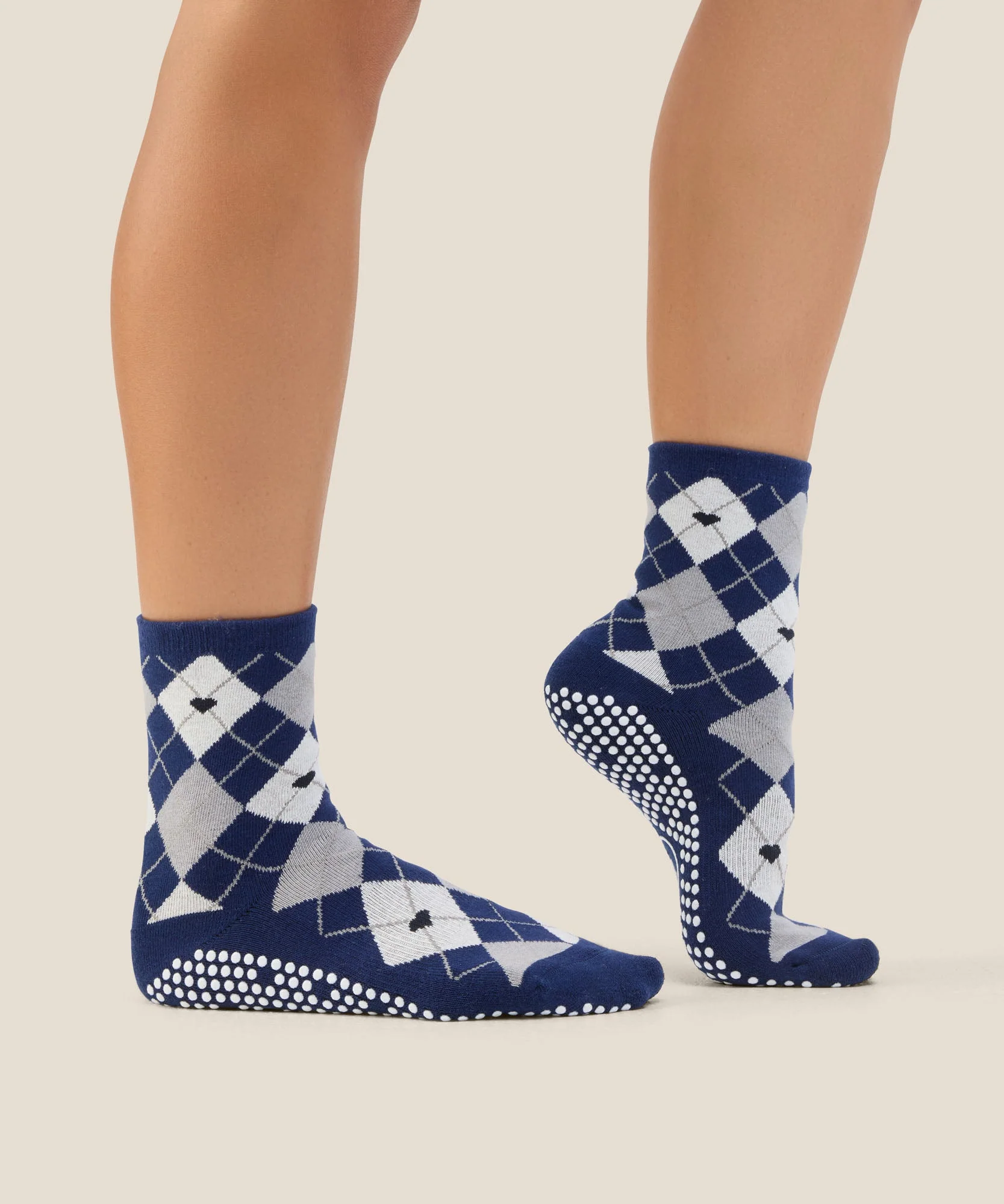 Crew Grip Socks - Argyle Navy - Image 4