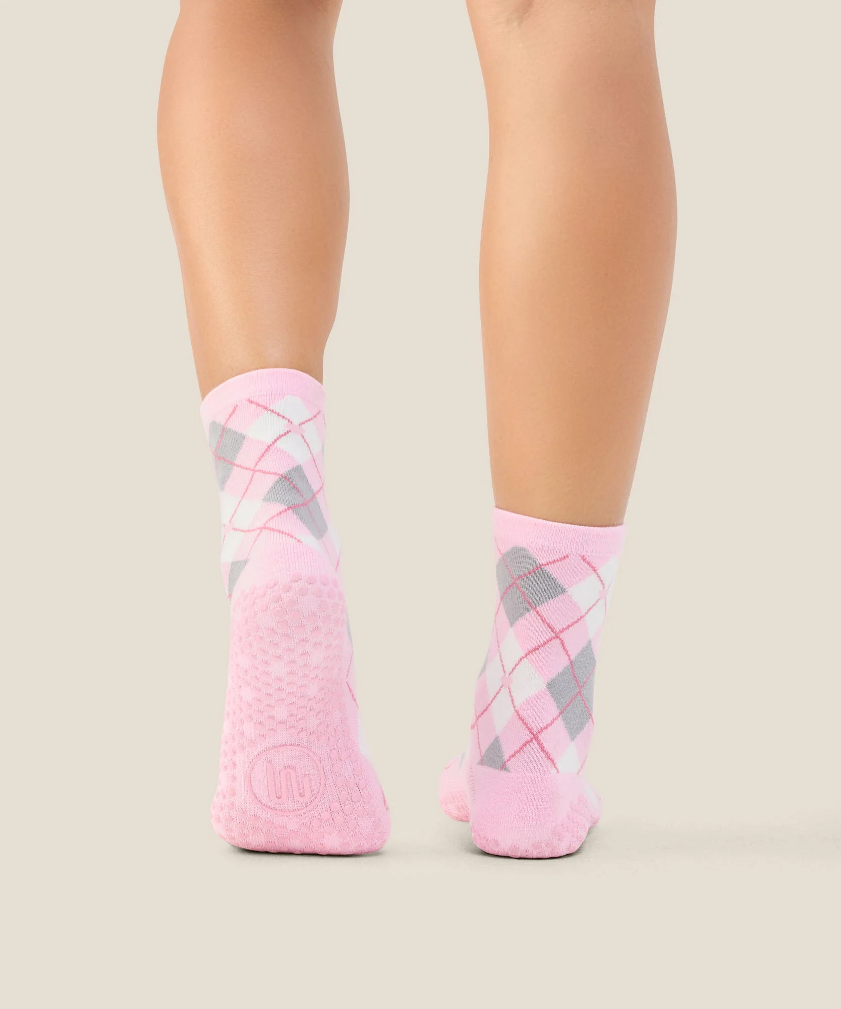 Crew Grip Socks - Argyle Pink - Image 3