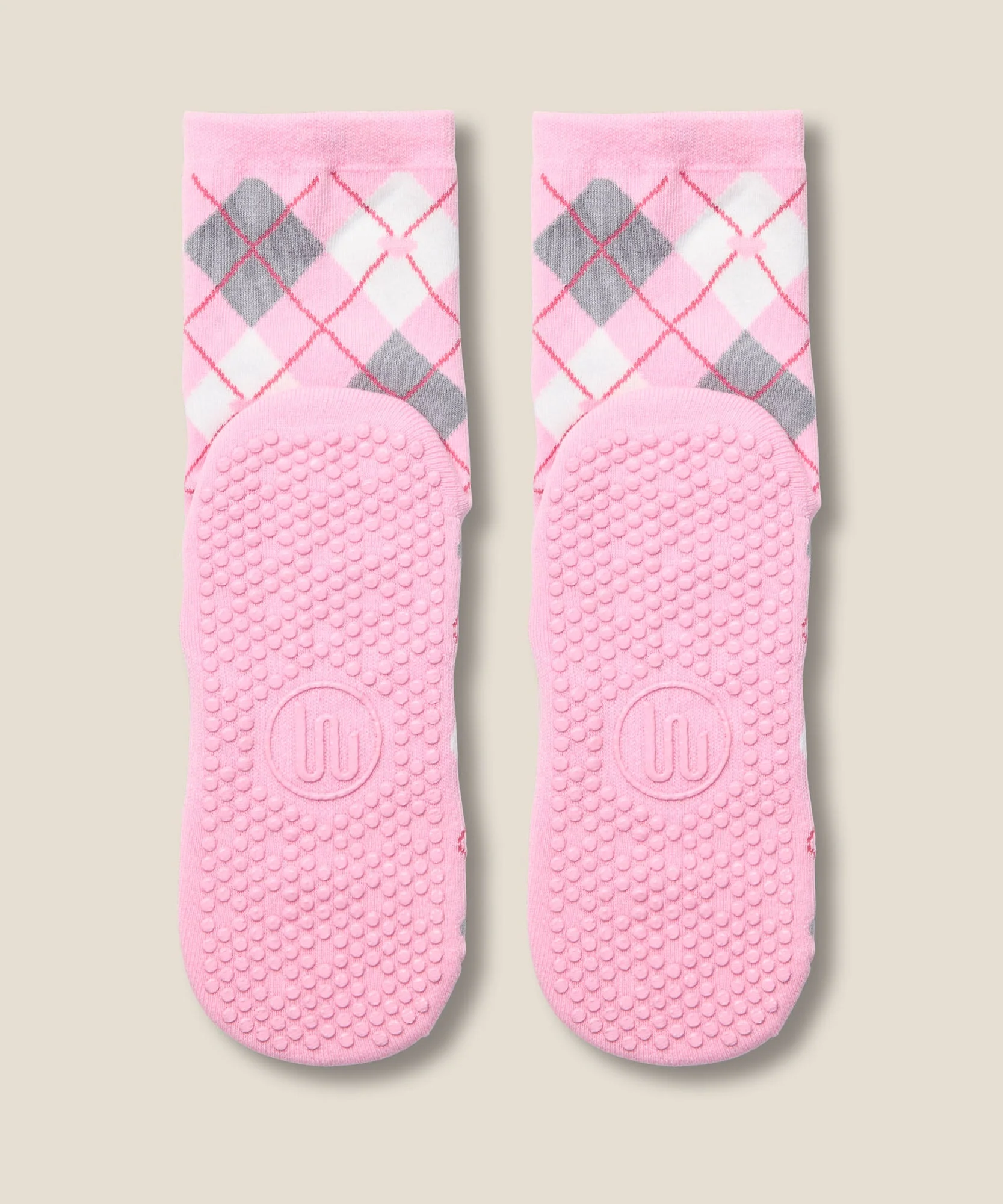 Crew Grip Socks - Argyle Pink - Image 5