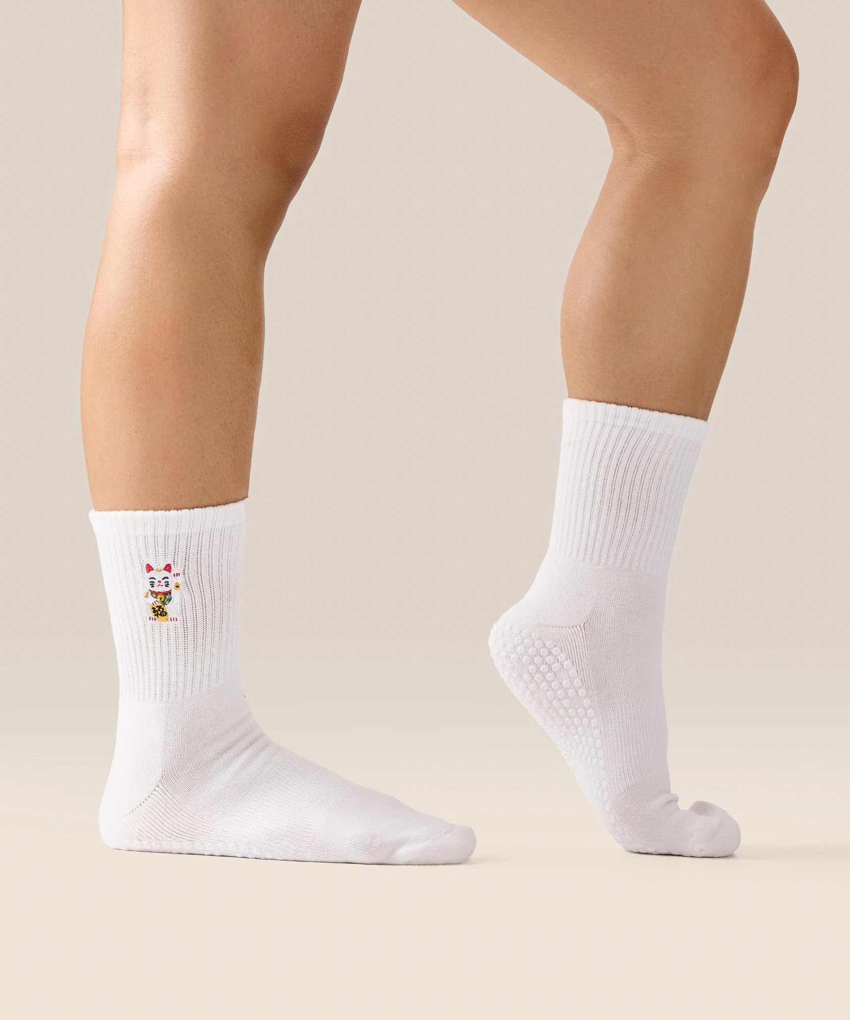 Crew Grip Socks - Fortune Kitty Ivory - Image 3
