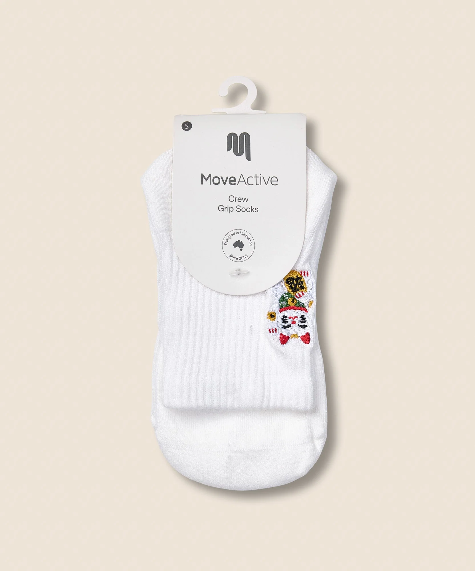 Crew Grip Socks - Fortune Kitty Ivory - Image 6