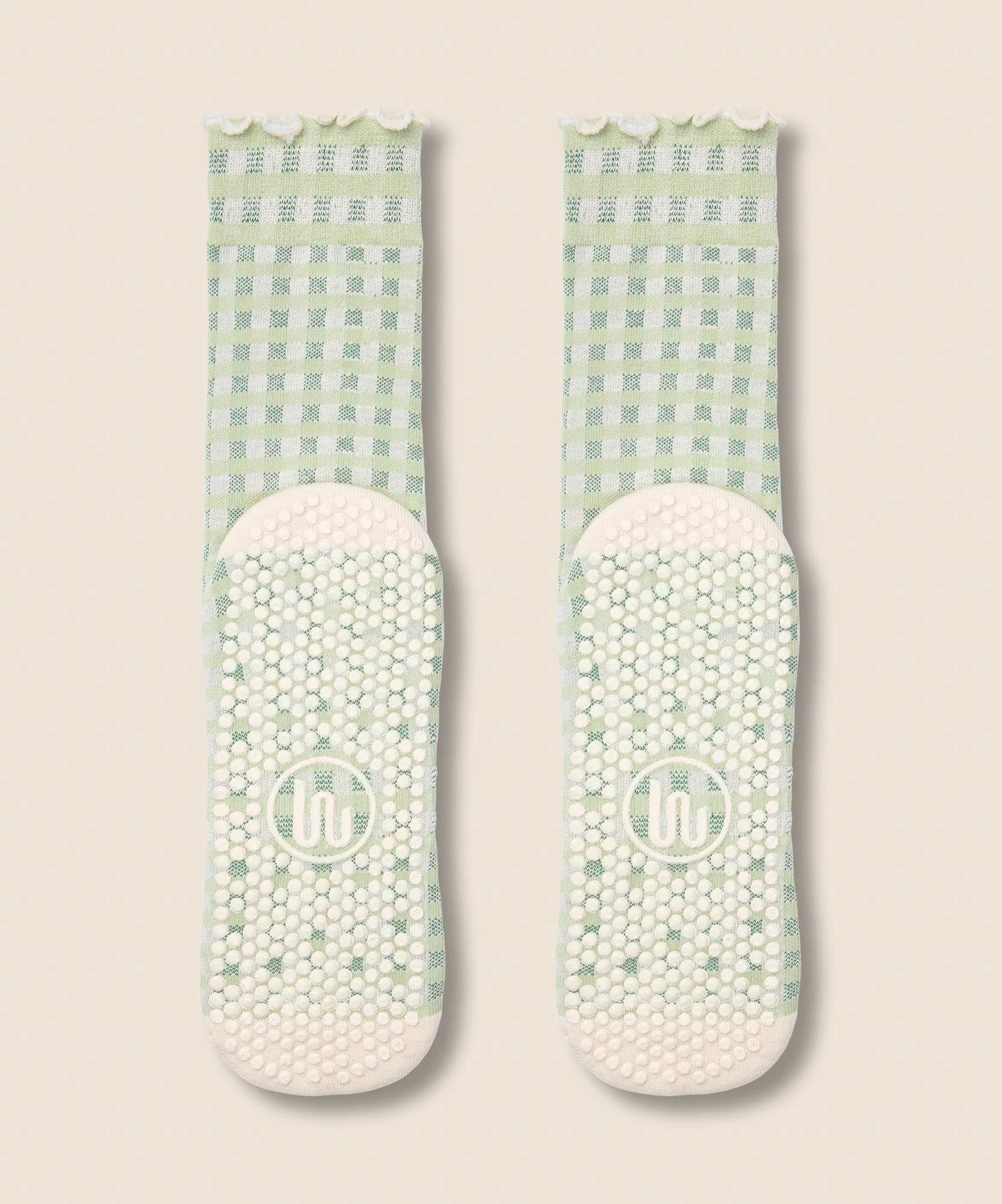 Crew Grip Socks - Gingham Frill Mint - Image 4