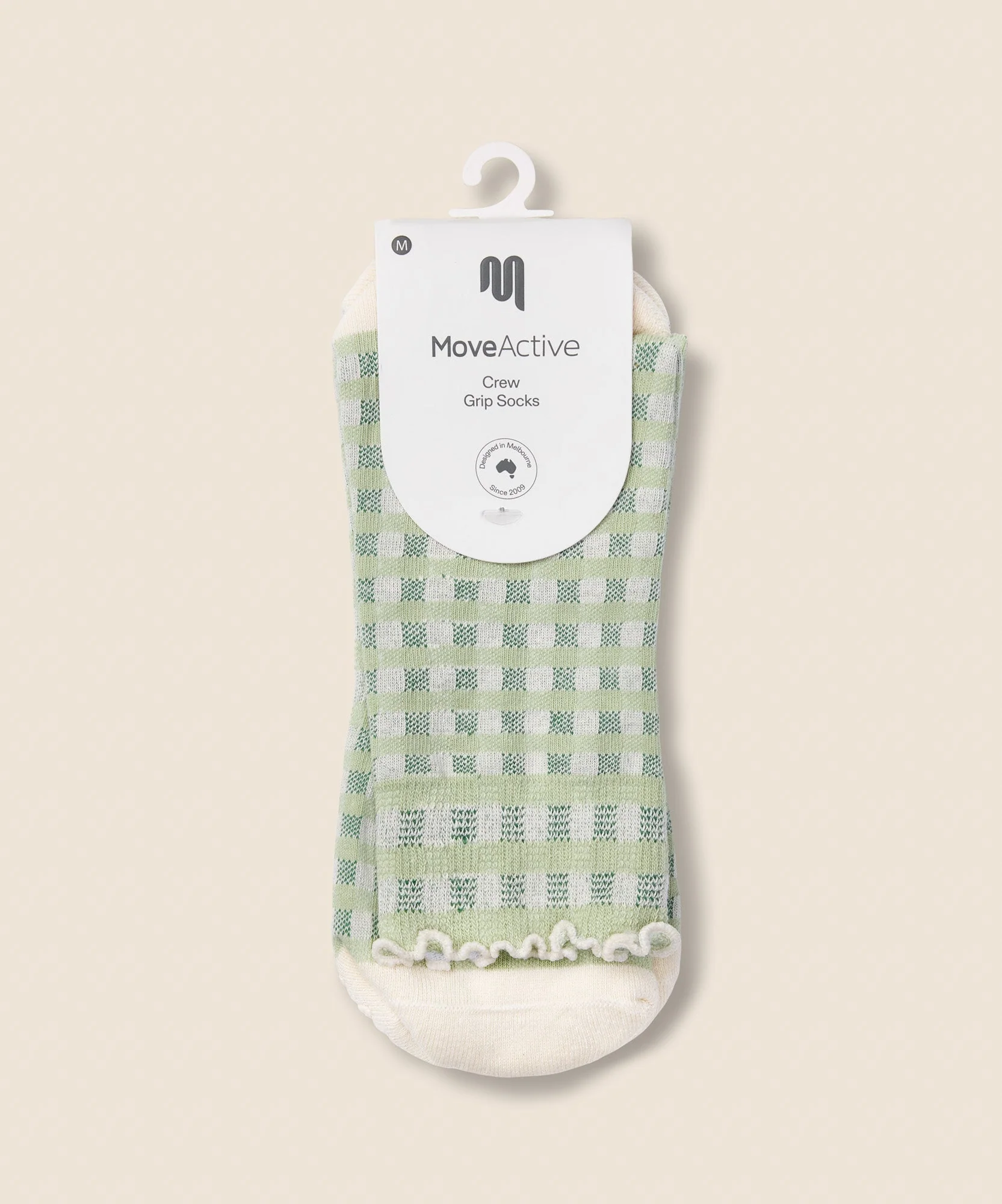 Crew Grip Socks - Gingham Frill Mint - Image 5