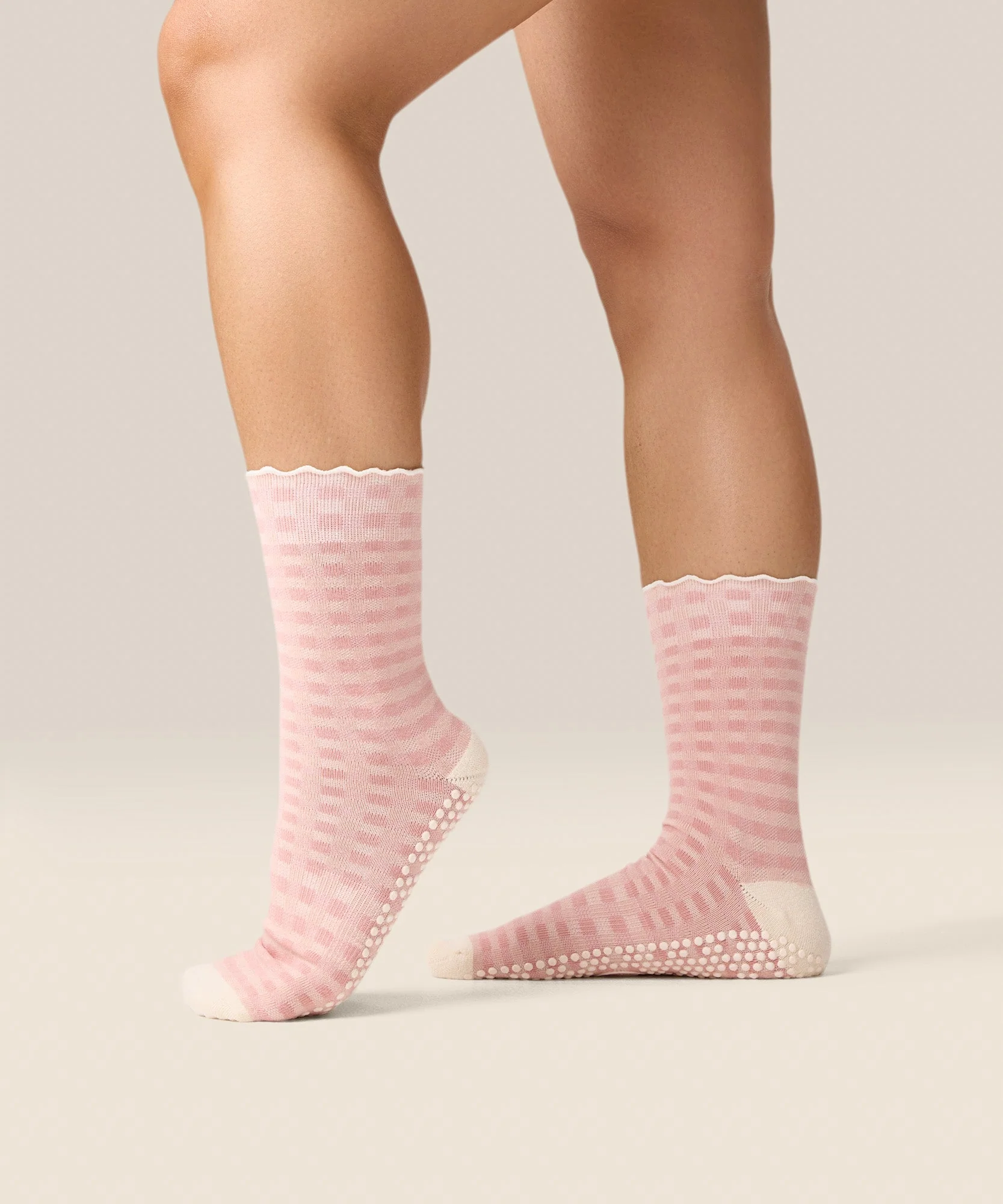 Crew Grip Socks - Gingham Frill Rose - Image 3