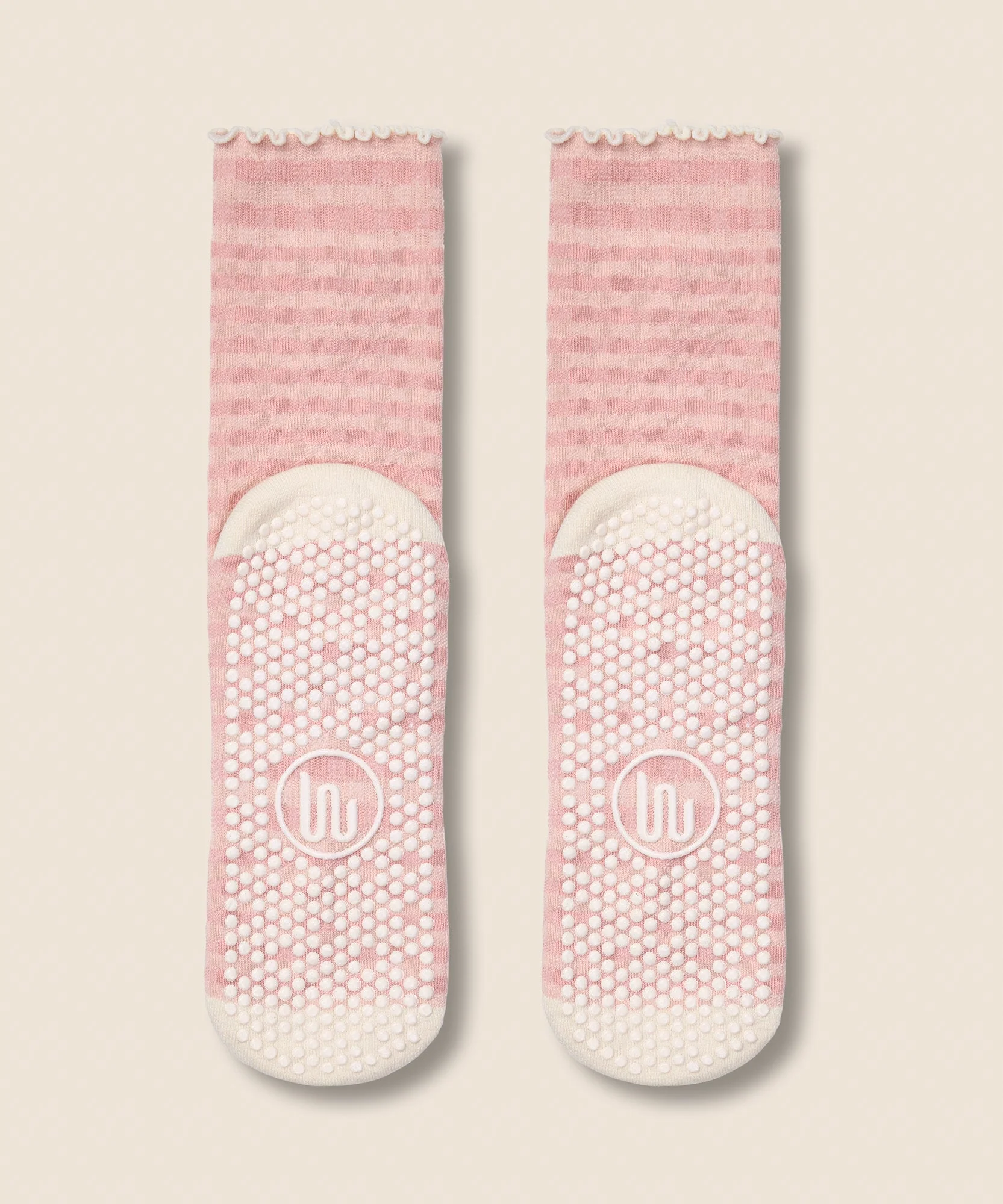 Crew Grip Socks - Gingham Frill Rose - Image 4