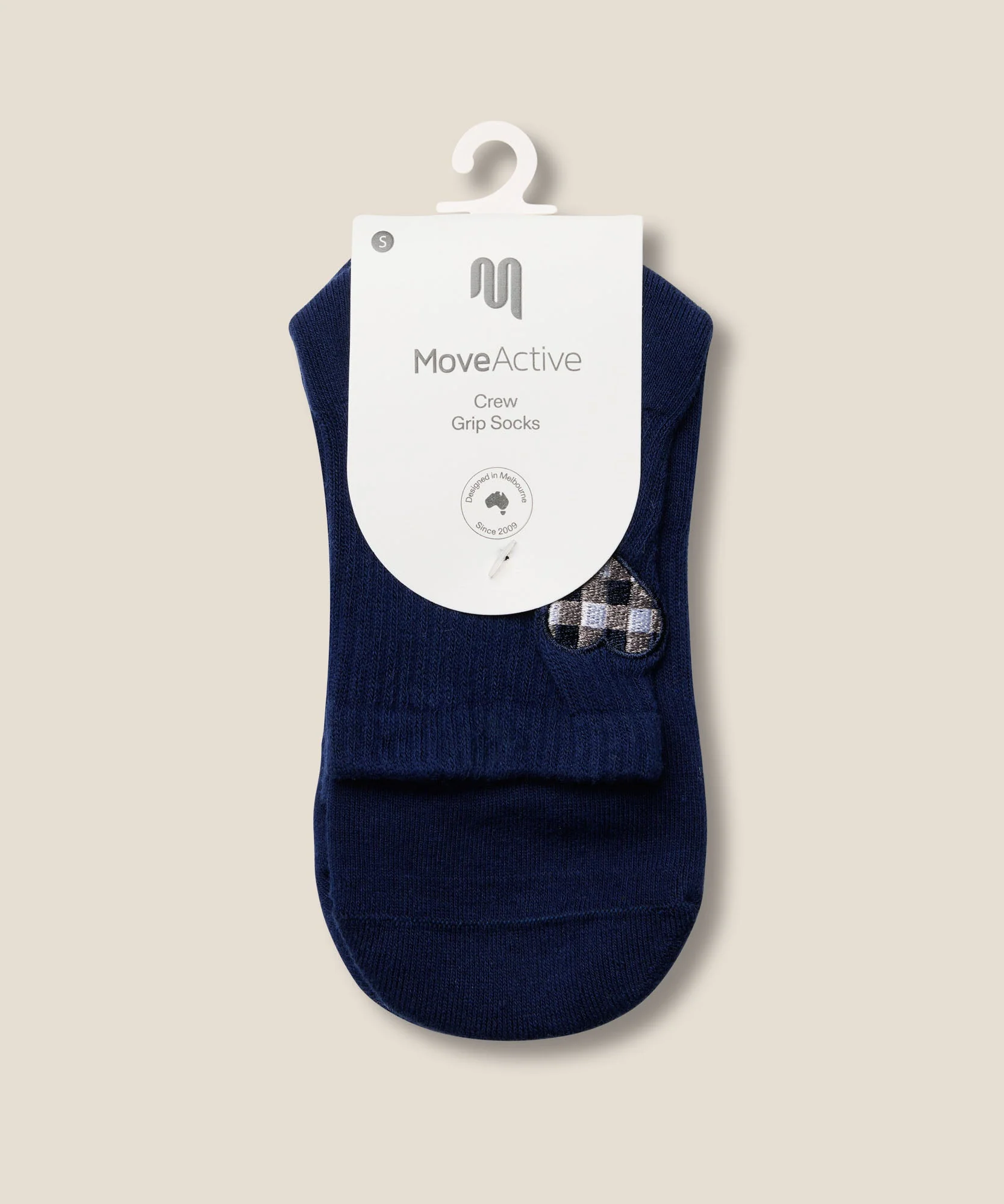 Crew Grip Socks - Gingham Heart Navy - Image 6