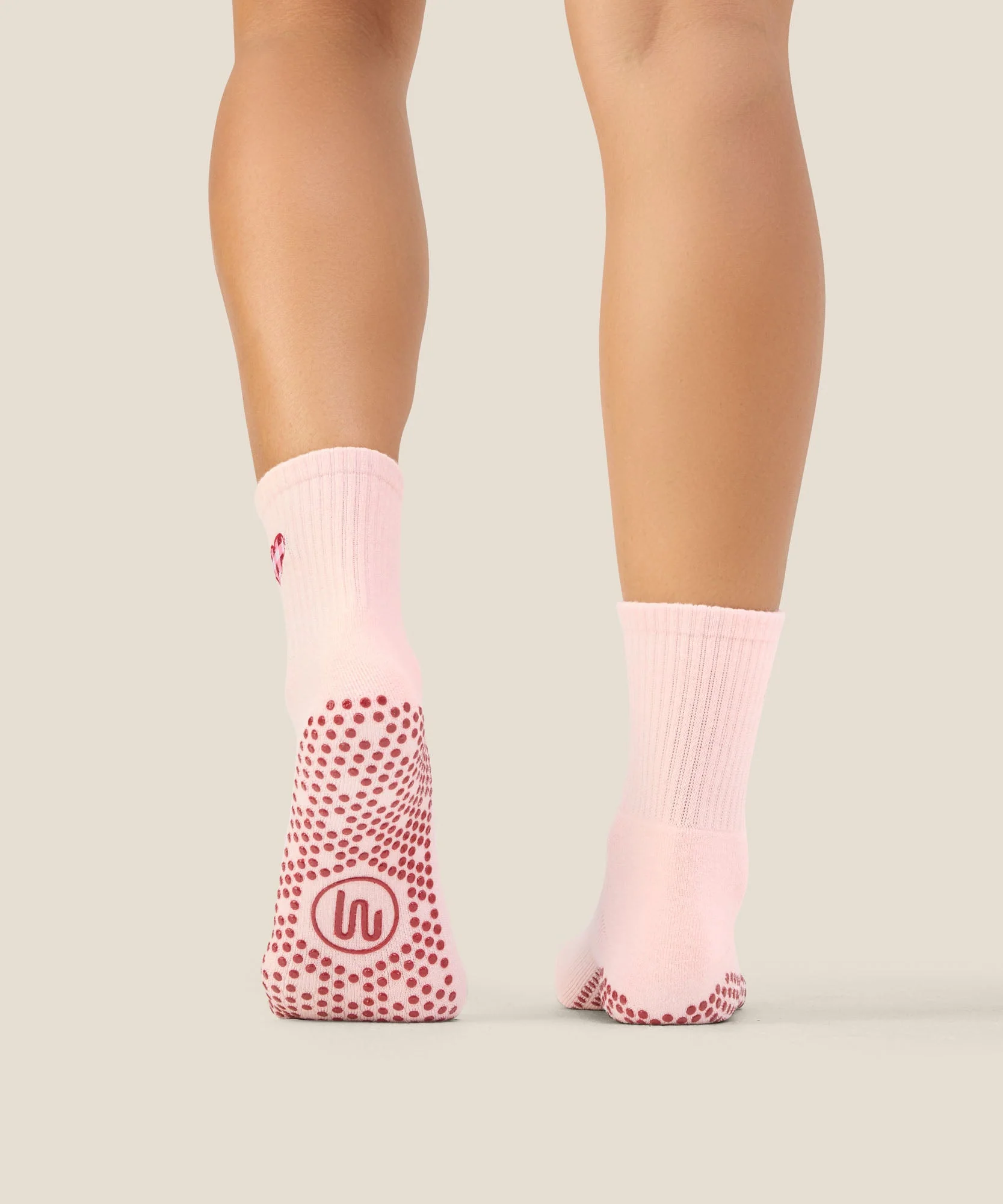 Crew Grip Socks - Gingham Heart Pink - Image 3