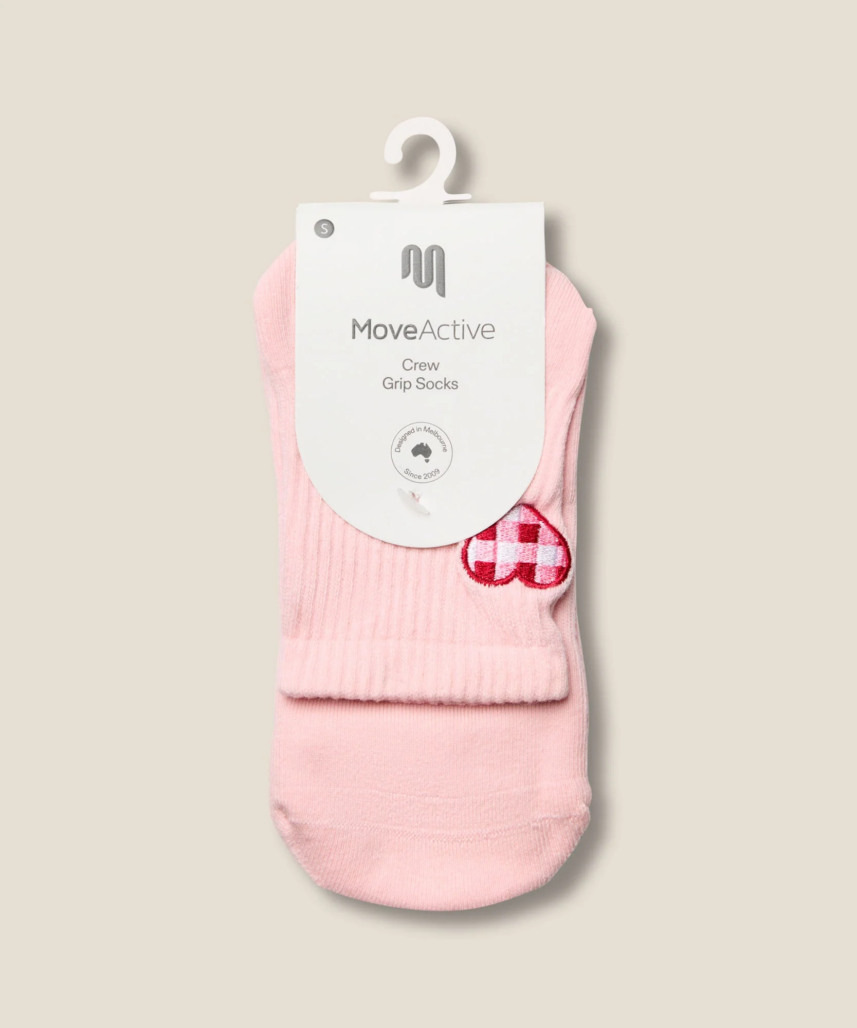 Crew Grip Socks - Gingham Heart Pink - Image 6