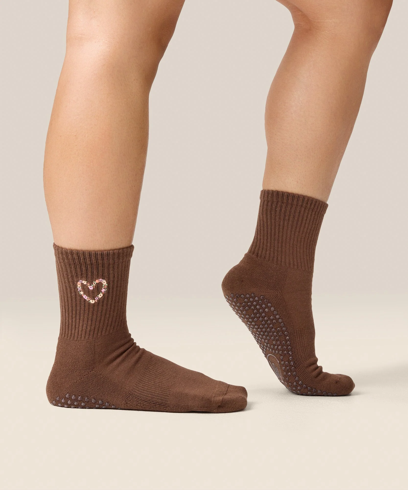 Crew Grip Socks - Heart Vine Brown - Image 3