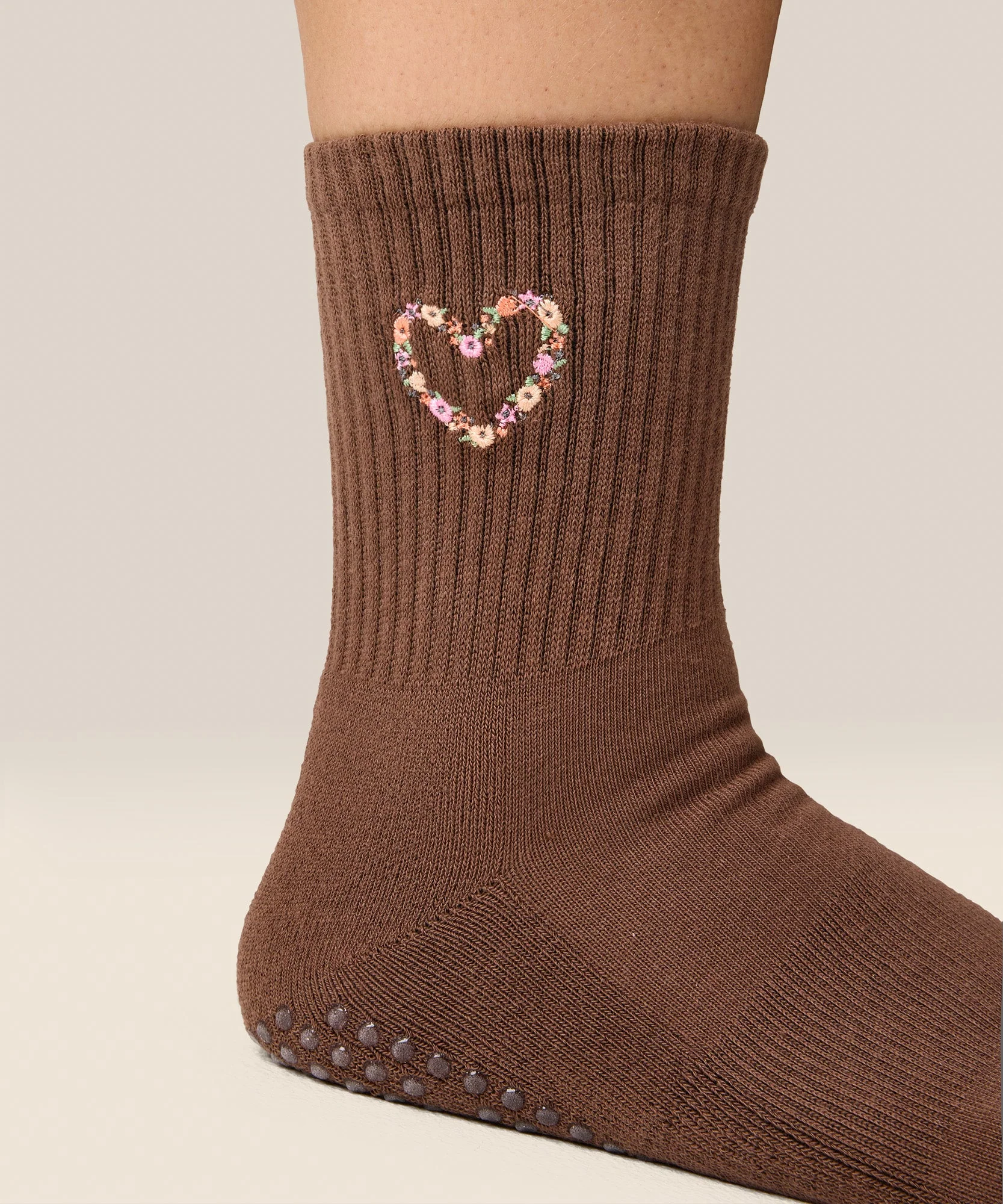 Crew Grip Socks - Heart Vine Brown - Image 4