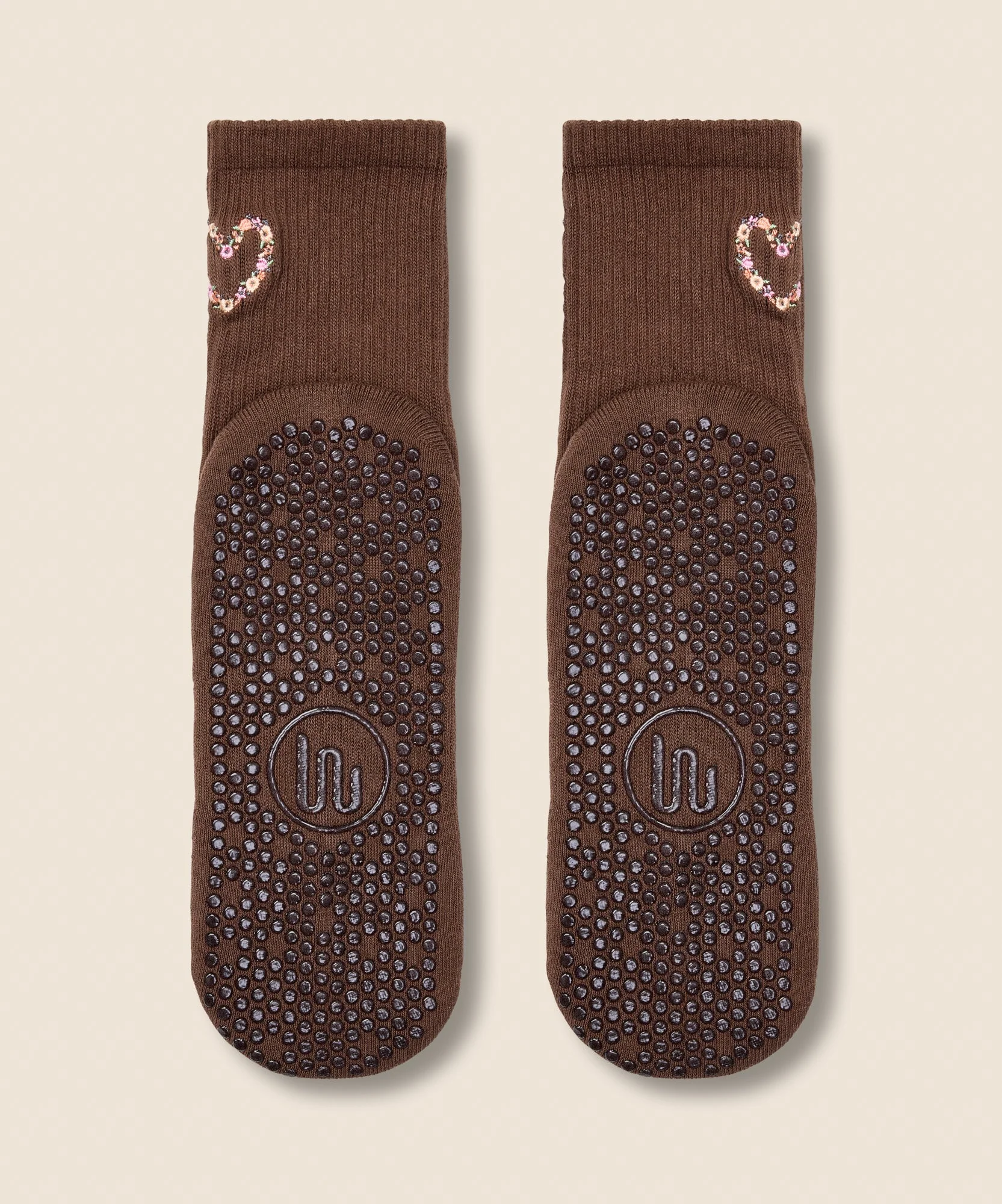 Crew Grip Socks - Heart Vine Brown - Image 5