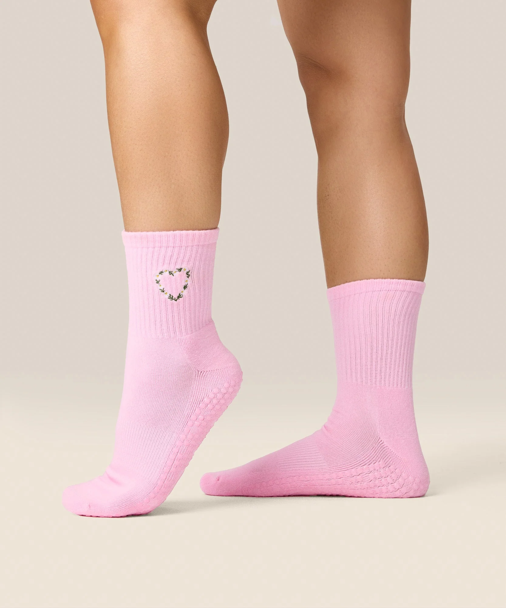Crew Grip Socks - Heart Vine Pink - Image 3