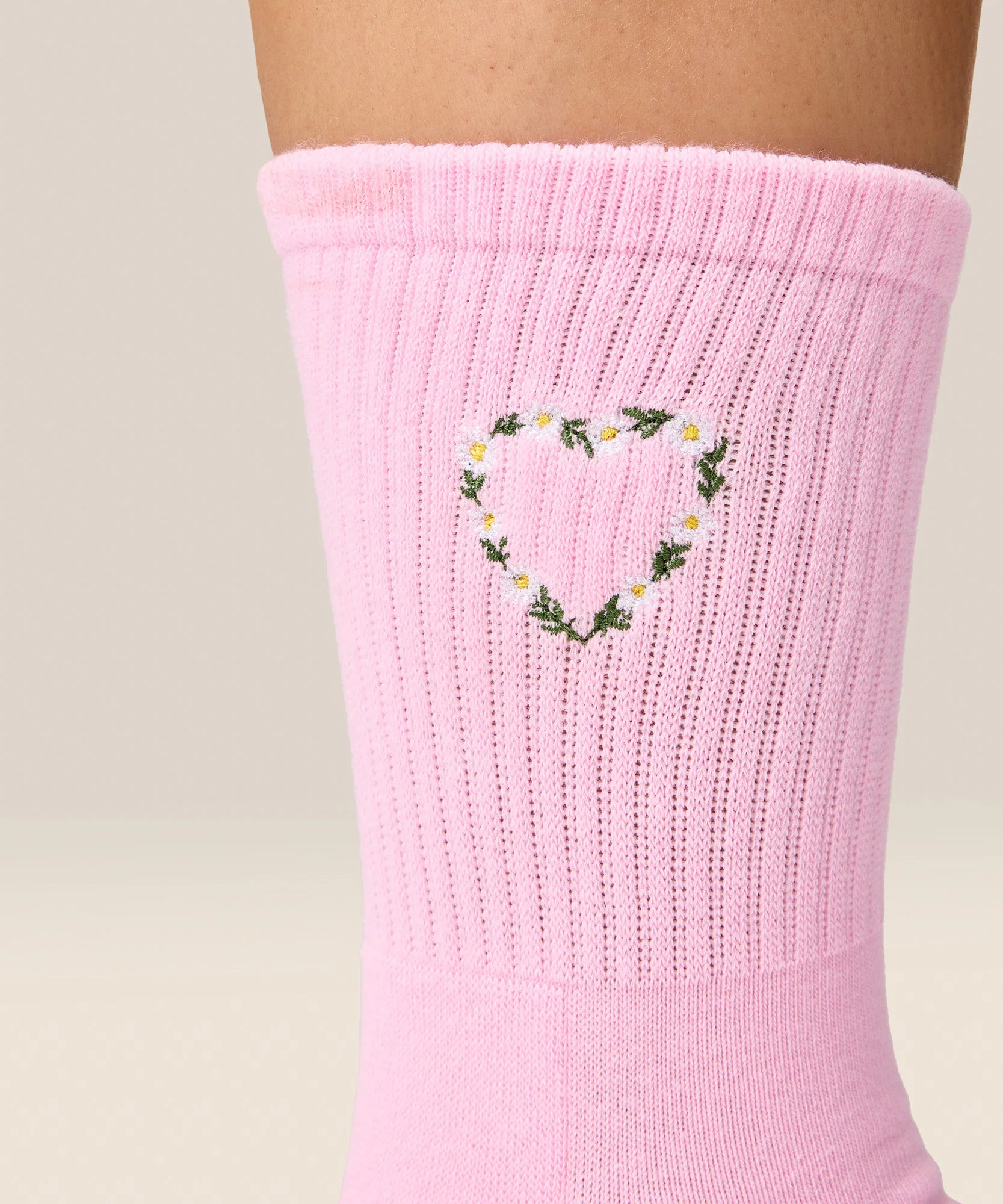 Crew Grip Socks - Heart Vine Pink - Image 4