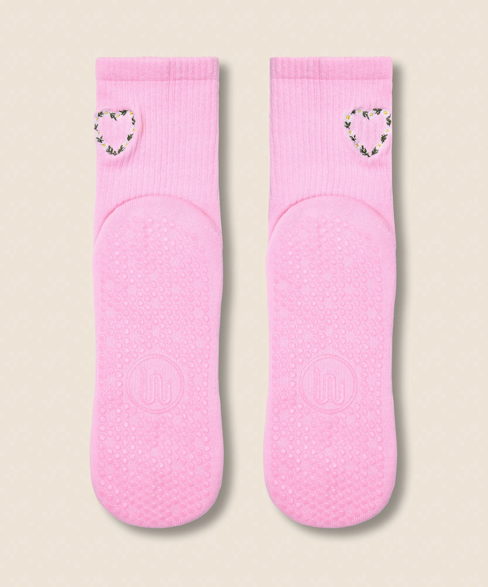 Crew Grip Socks - Heart Vine Pink - Image 5