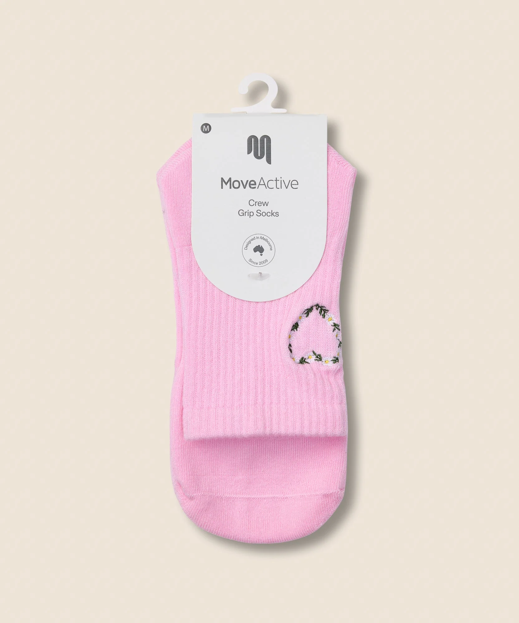 Crew Grip Socks - Heart Vine Pink - Image 6