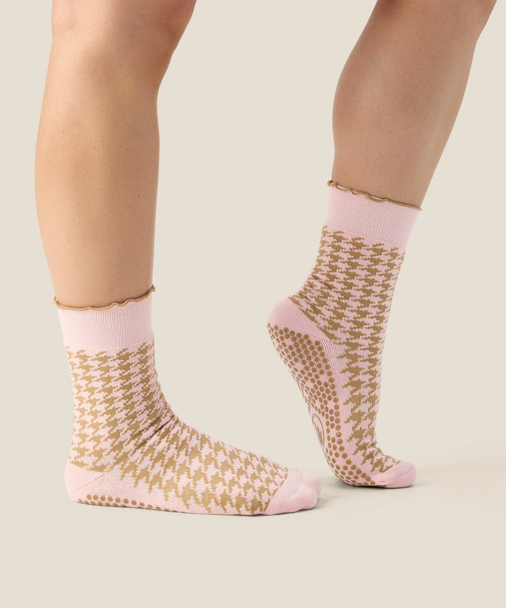 Crew Grip Socks - Houndstooth Blush - Image 2