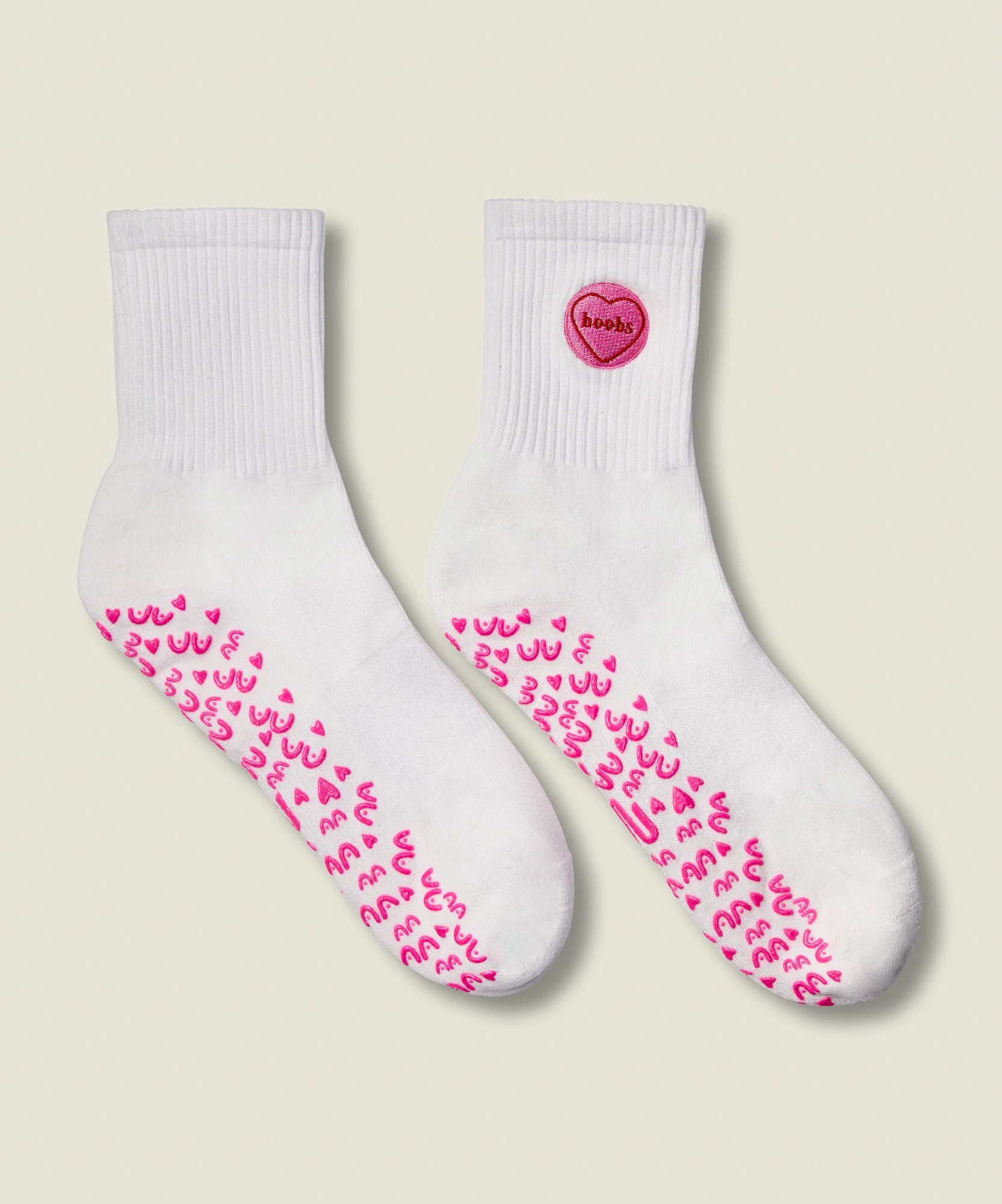 Crew Grip Socks - I Heart Boobs Ivory - Image 3