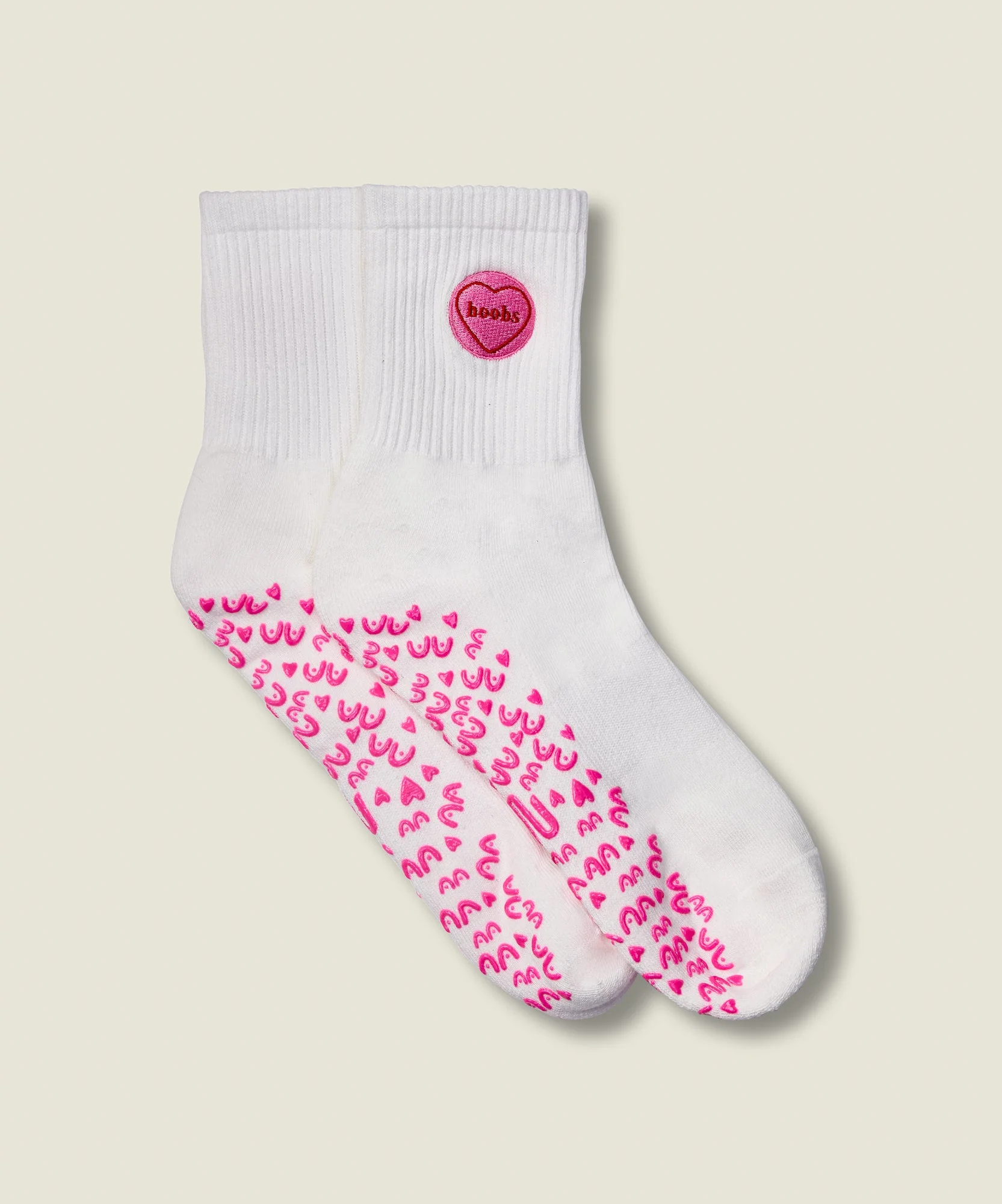 Crew Grip Socks - I Heart Boobs Ivory - Image 4